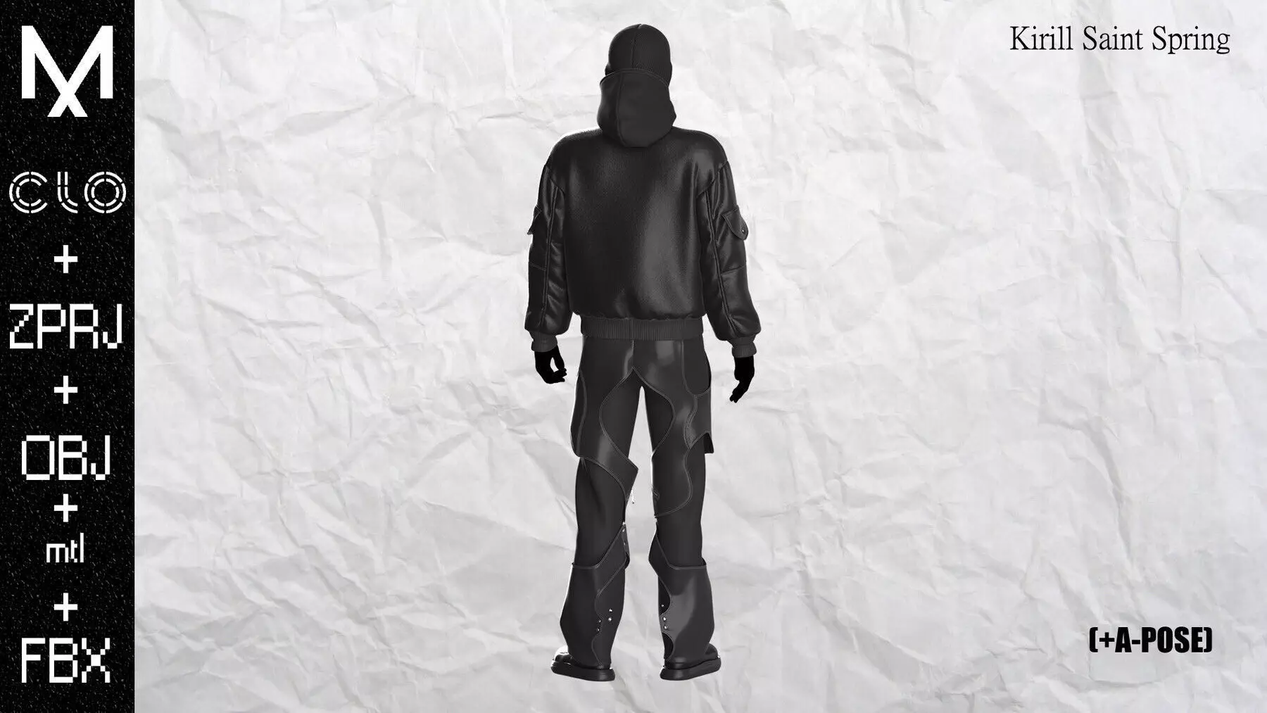 New Outfit Male Marvelous designer Clo3d OBJ mtl FBX ZPRJ  3D model_6