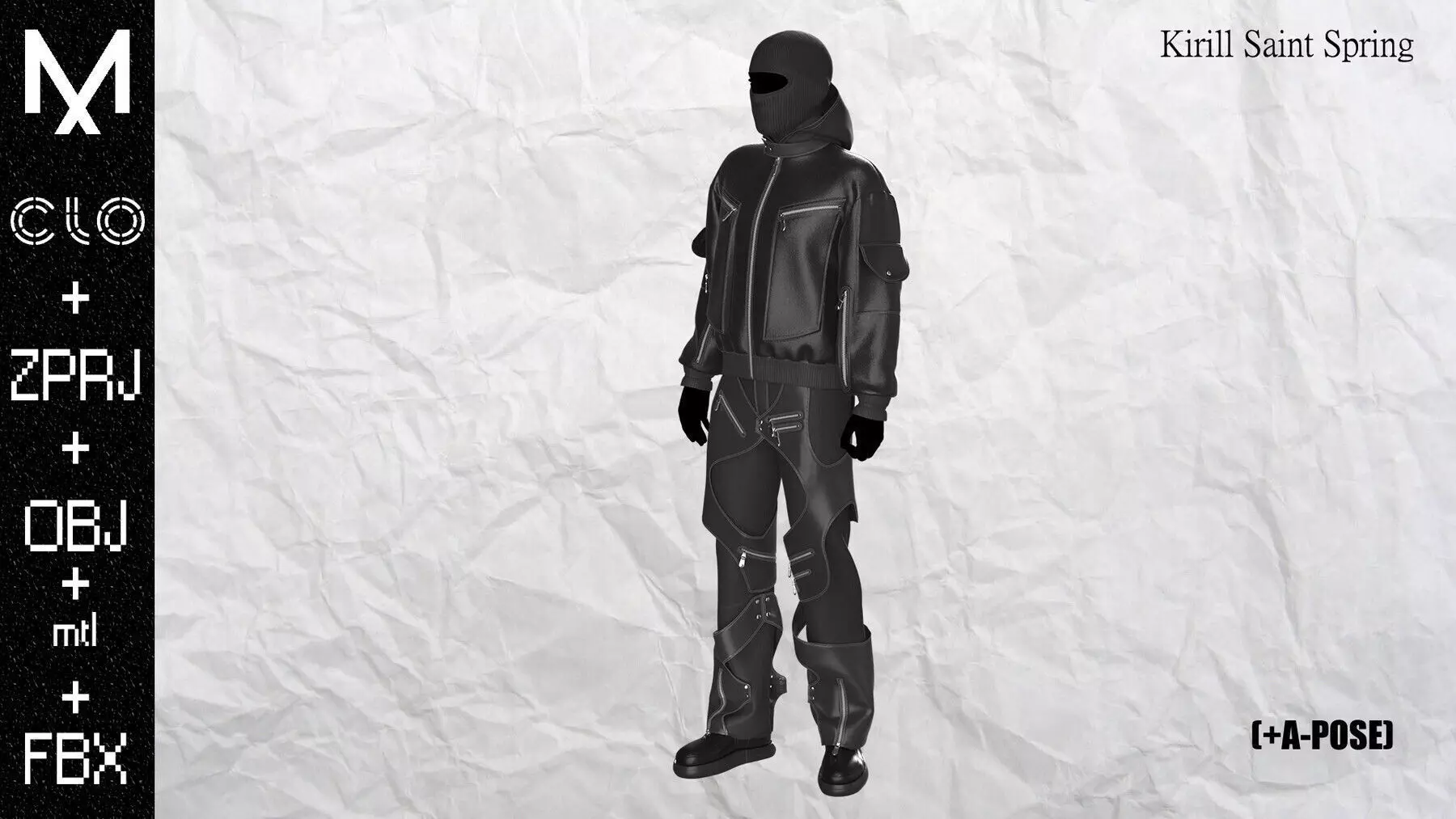 New Outfit Male Marvelous designer Clo3d OBJ mtl FBX ZPRJ  3D model_4