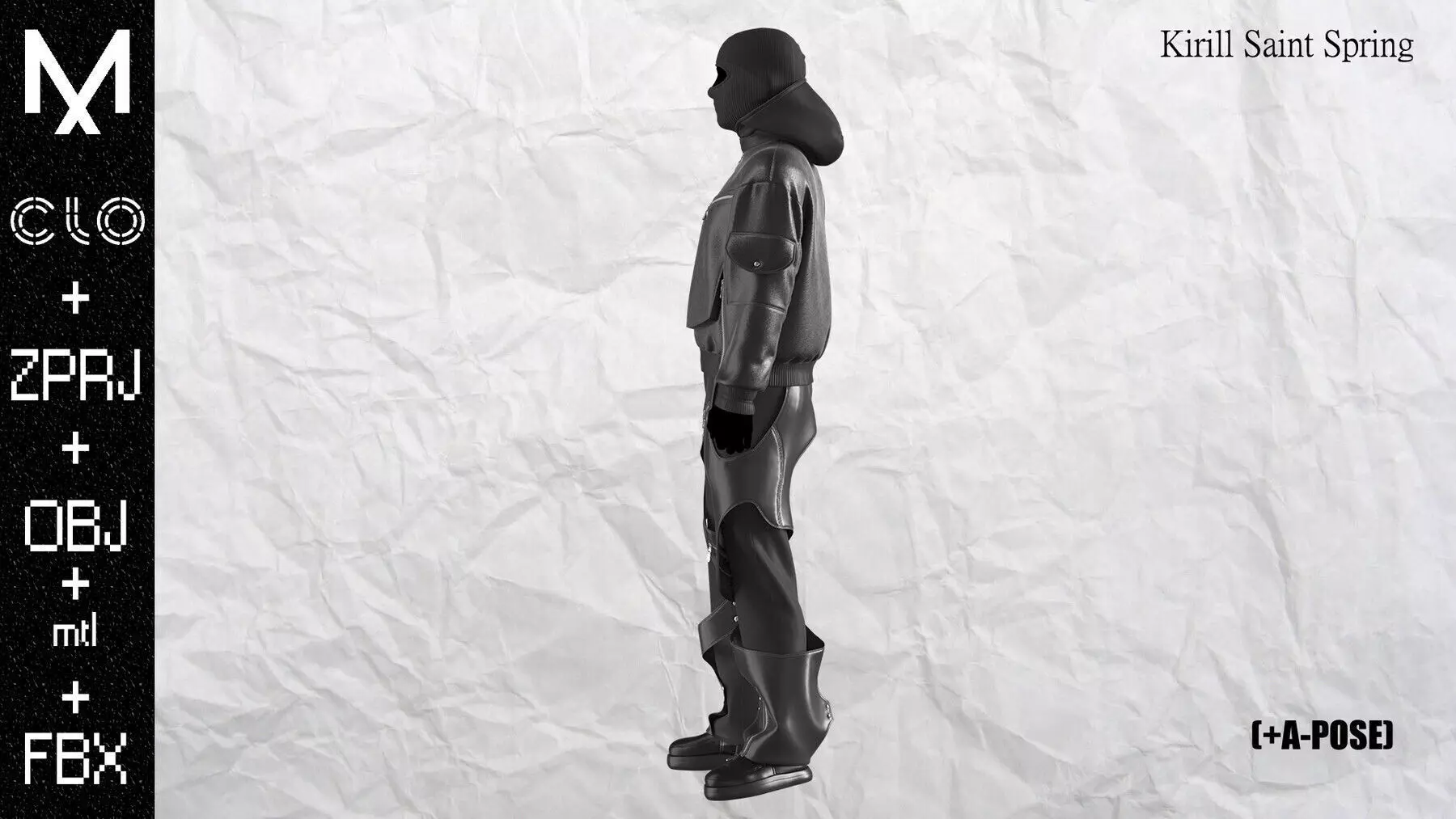 New Outfit Male Marvelous designer Clo3d OBJ mtl FBX ZPRJ  3D model_5