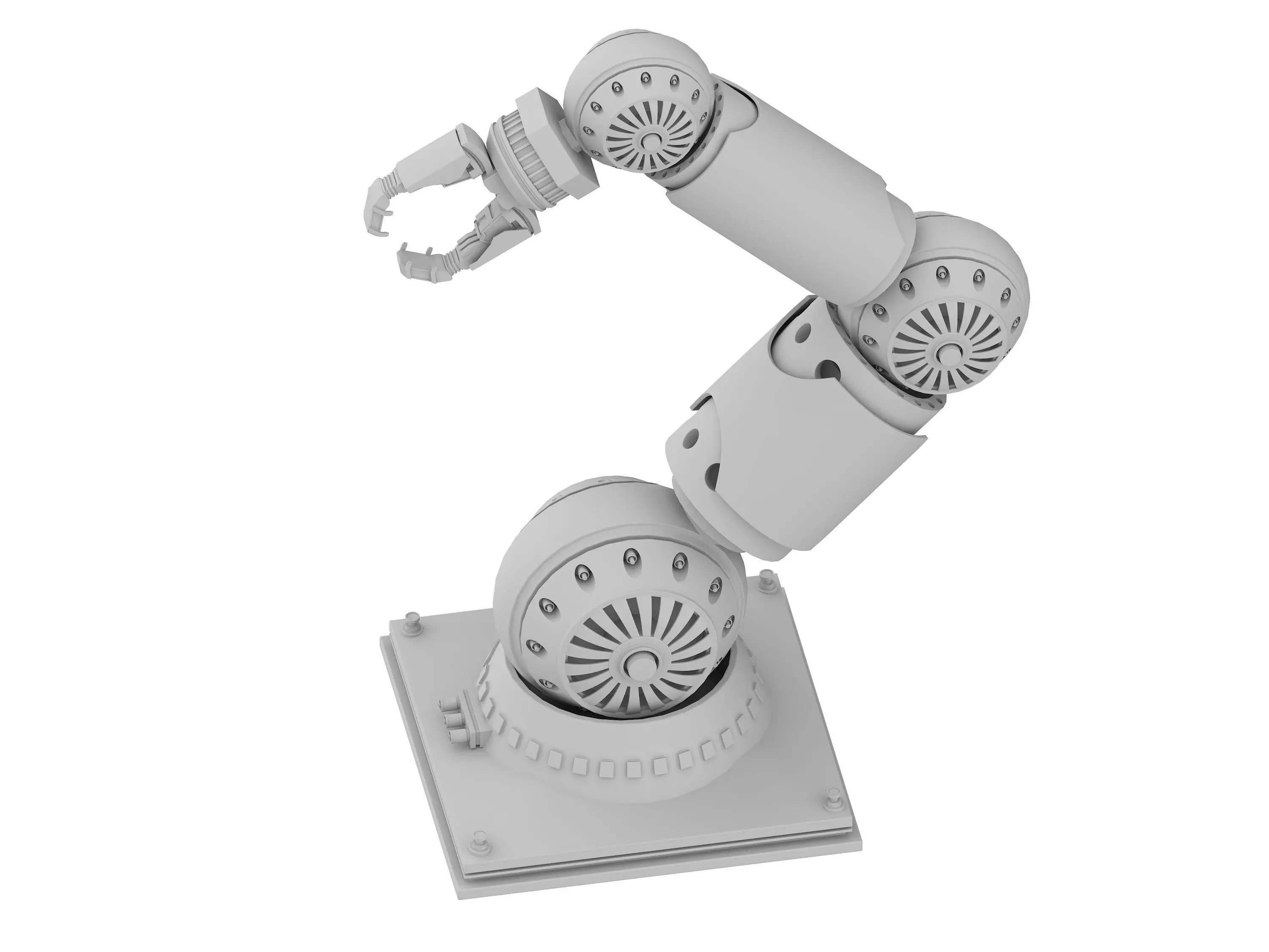 mechanical arm Low-poly 3D model_14