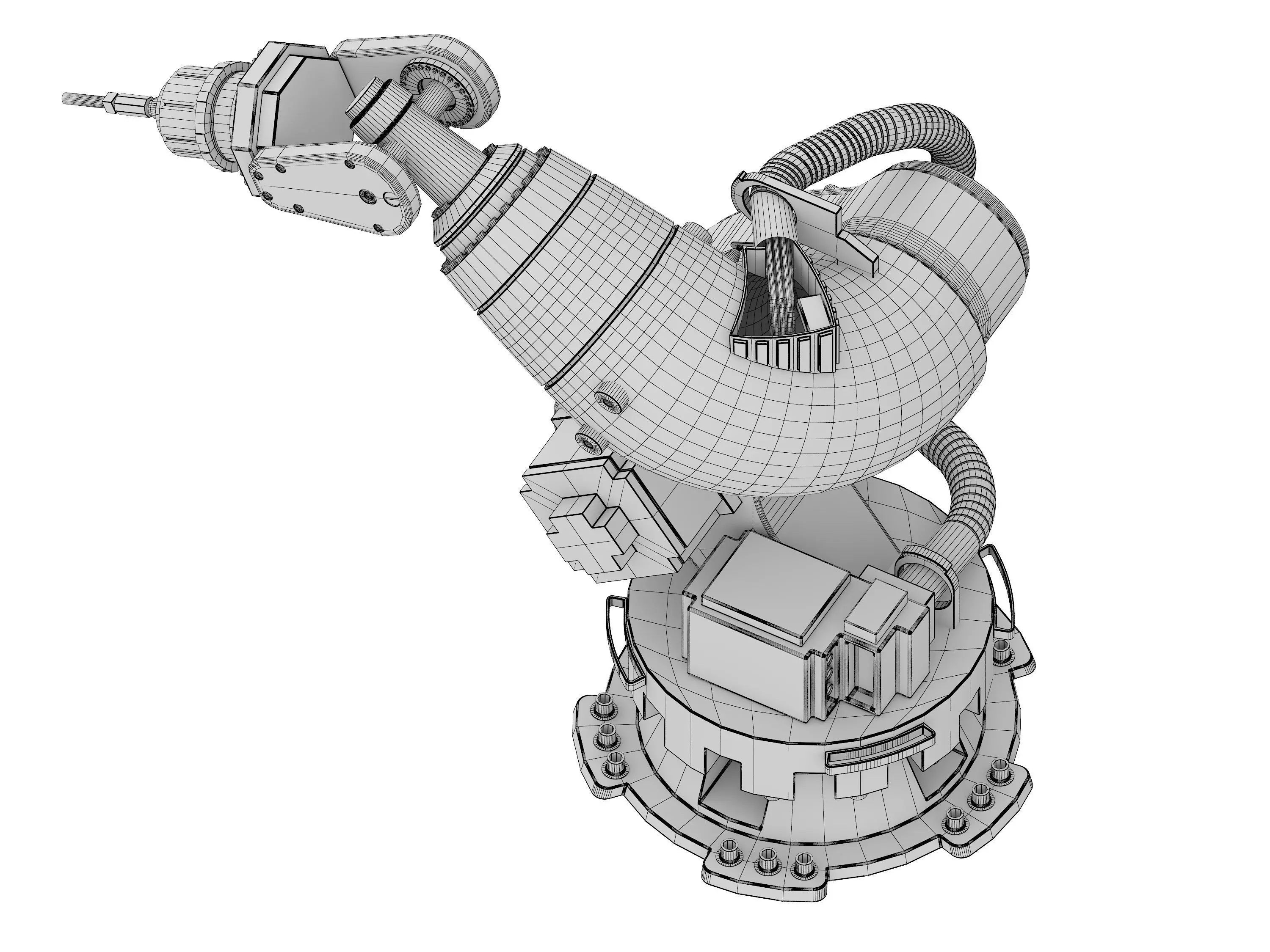 mechanical arm Low-poly 3D model_16