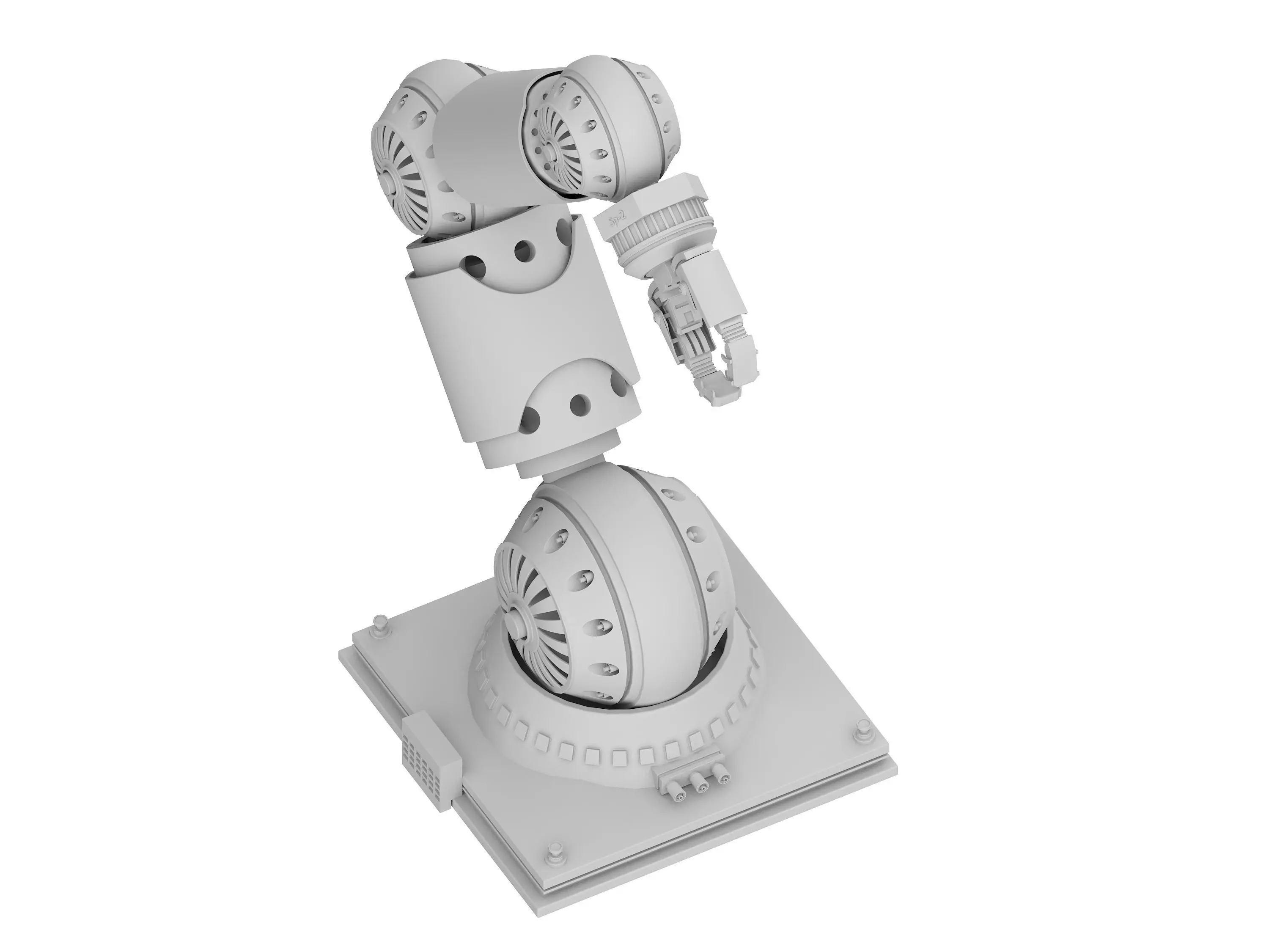 mechanical arm Low-poly 3D model_13