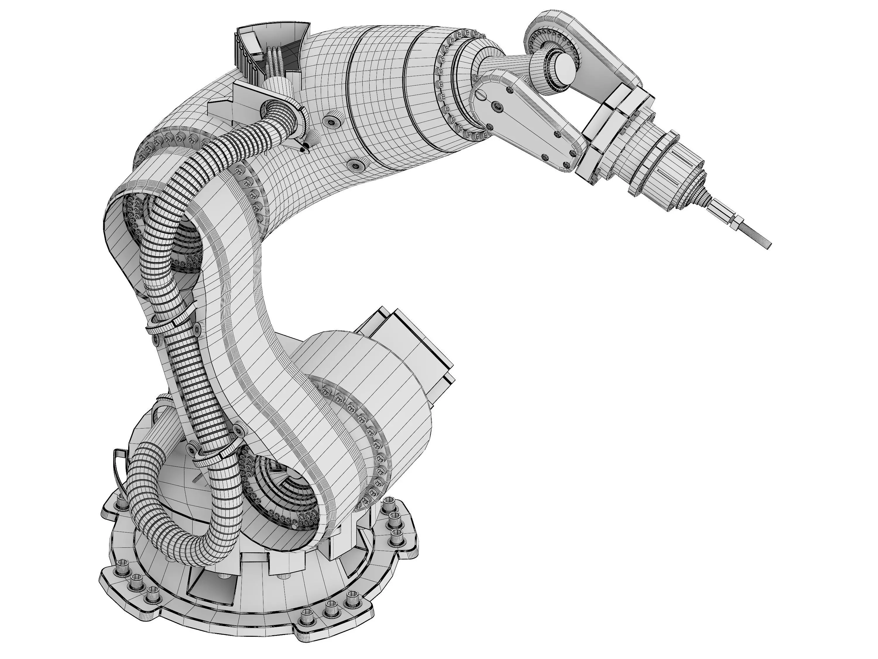 mechanical arm Low-poly 3D model_4
