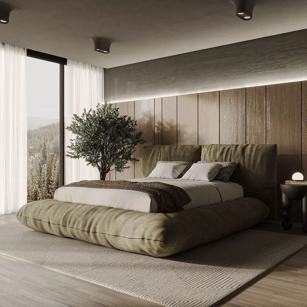 Alba Oversized Cushion Bed 3D model