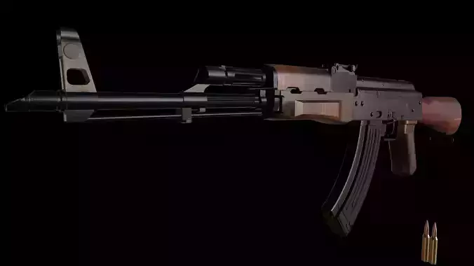 AKM Assault Rifle Game Ready Low-poly 3D model
