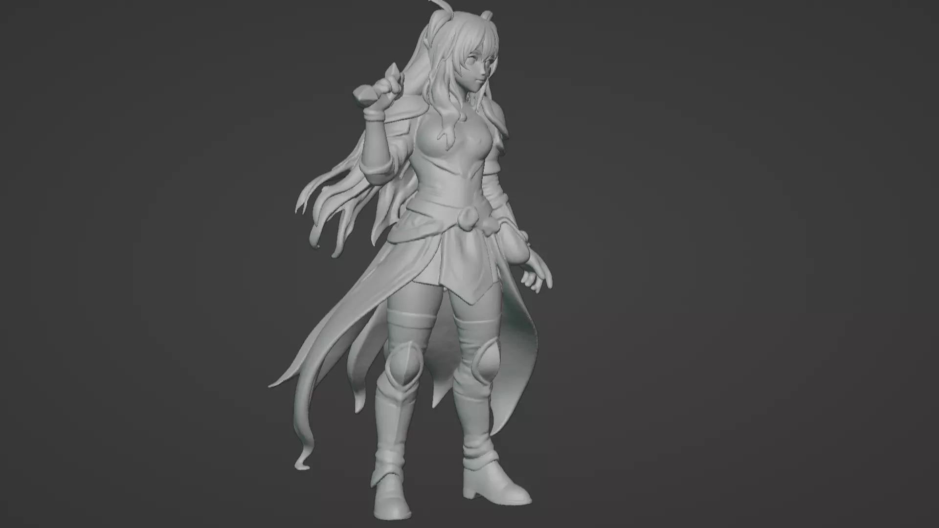 Aria Moonveil - Enchanting Fantasy Sorceress Bust 3D print model_13