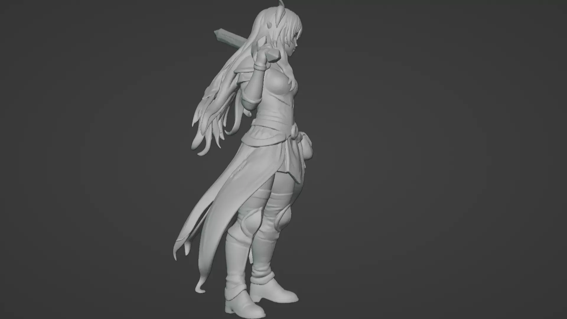 Aria Moonveil - Enchanting Fantasy Sorceress Bust 3D print model_23