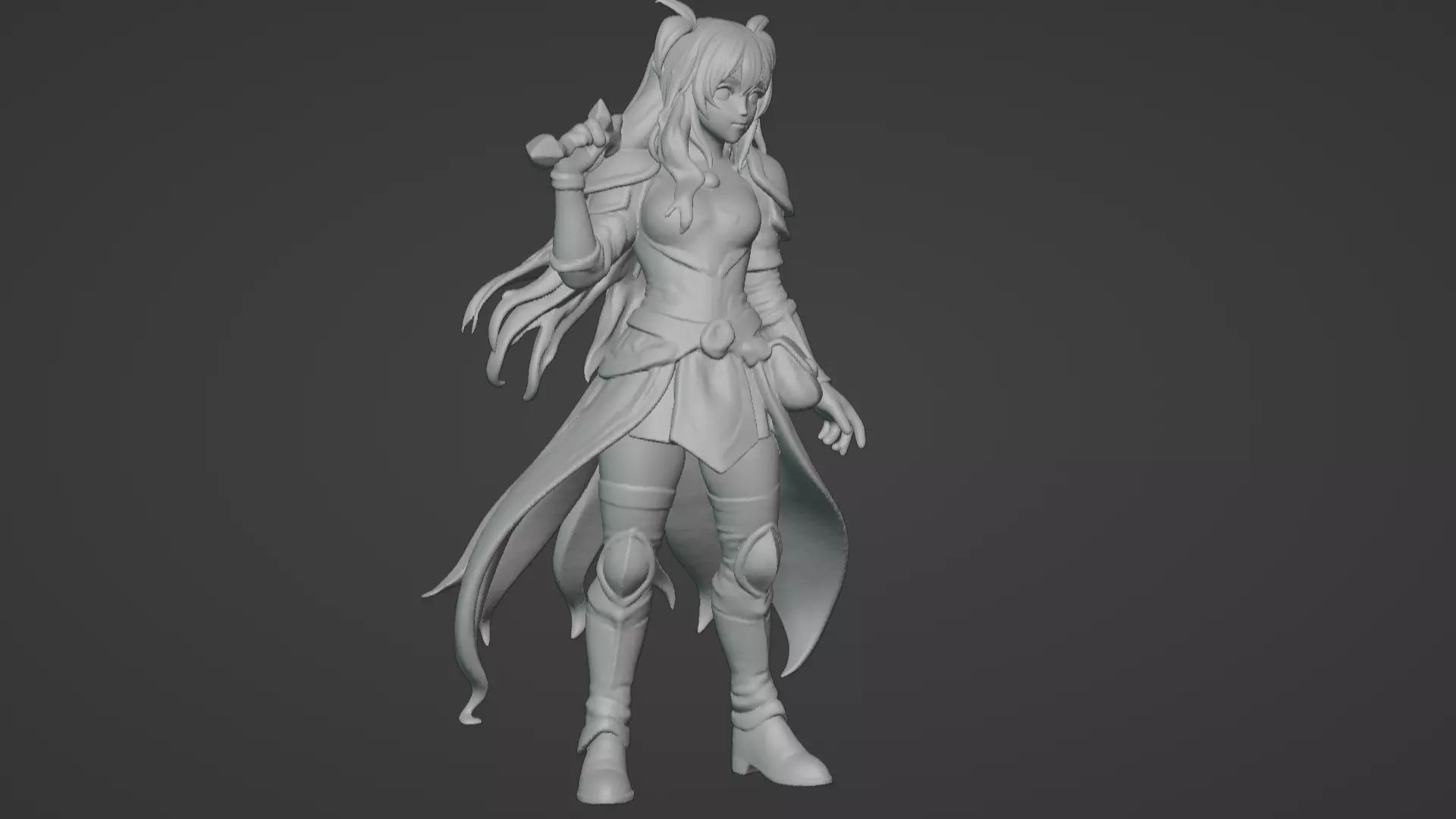 Aria Moonveil - Enchanting Fantasy Sorceress Bust 3D print model_11