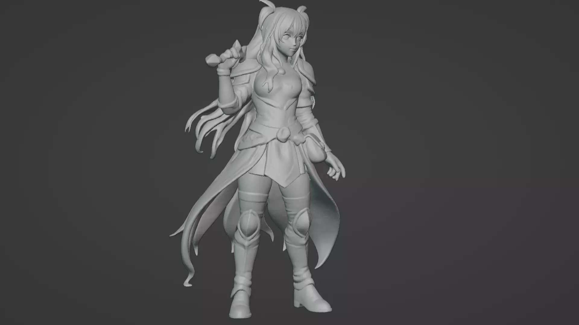 Aria Moonveil - Enchanting Fantasy Sorceress Bust 3D print model_10