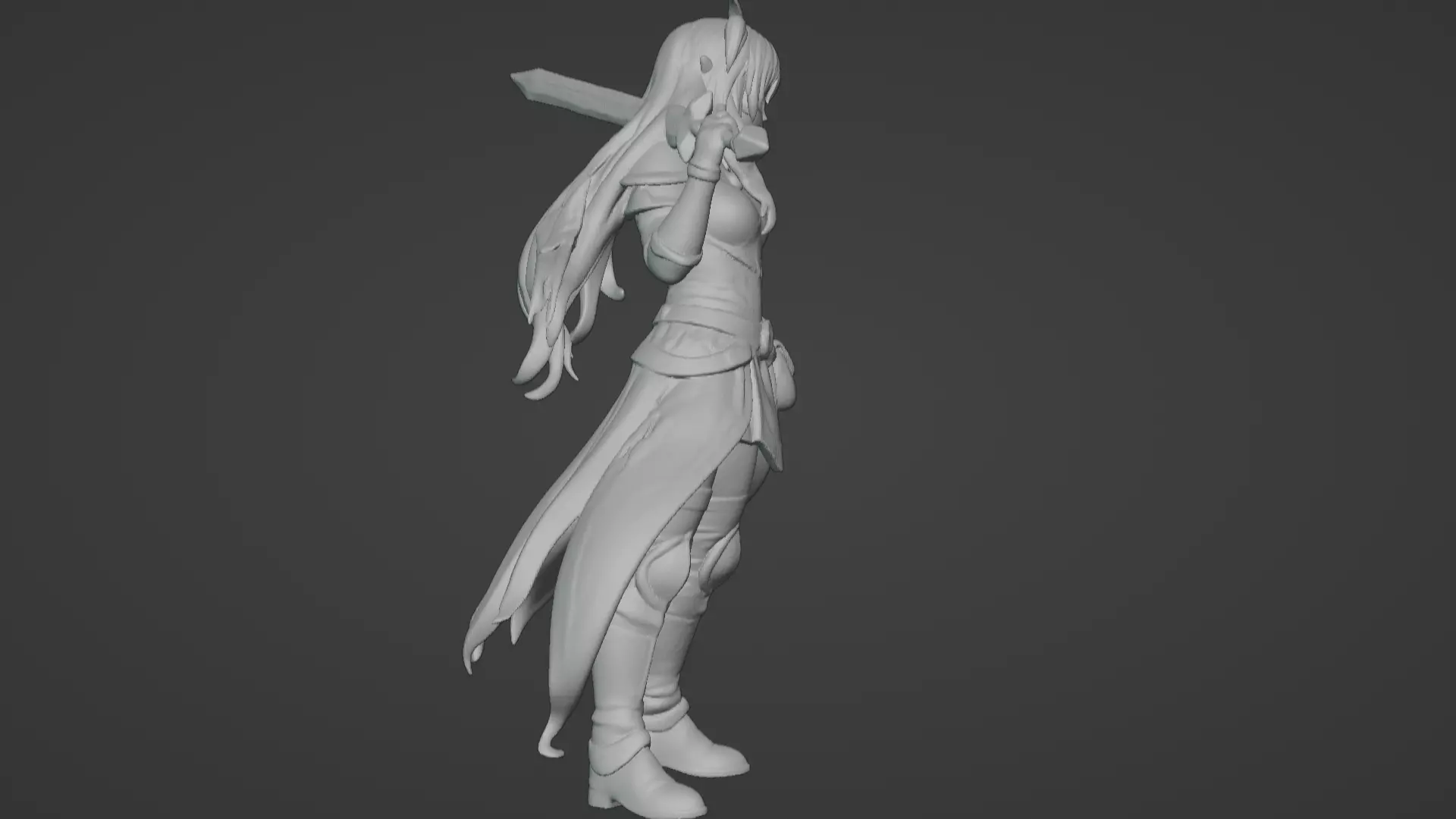 Aria Moonveil - Enchanting Fantasy Sorceress Bust 3D print model_26