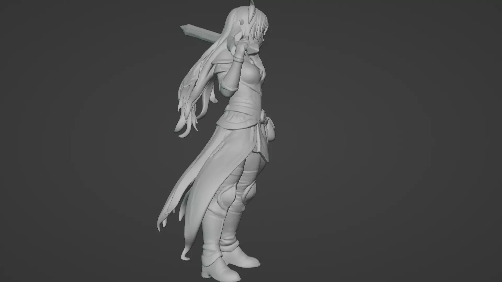 Aria Moonveil - Enchanting Fantasy Sorceress Bust 3D print model_25