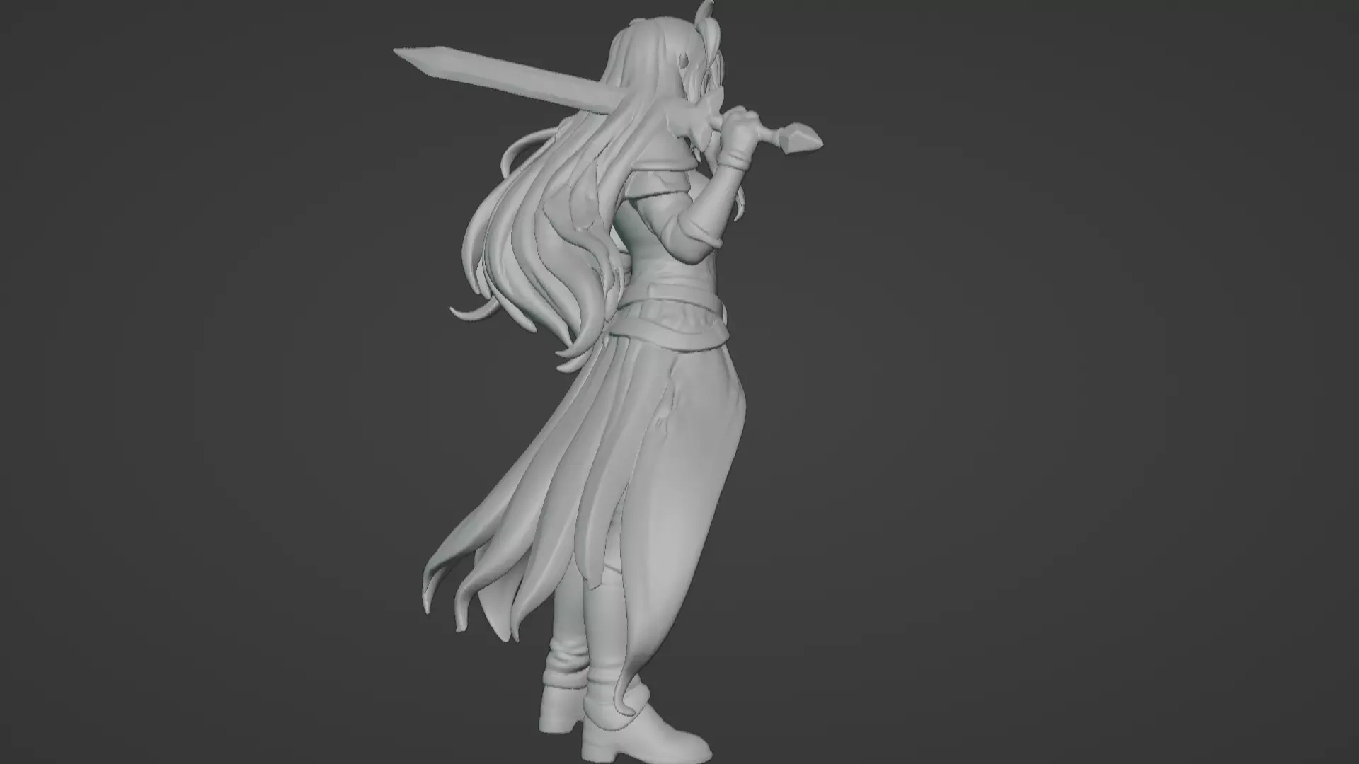 Aria Moonveil - Enchanting Fantasy Sorceress Bust 3D print model_34