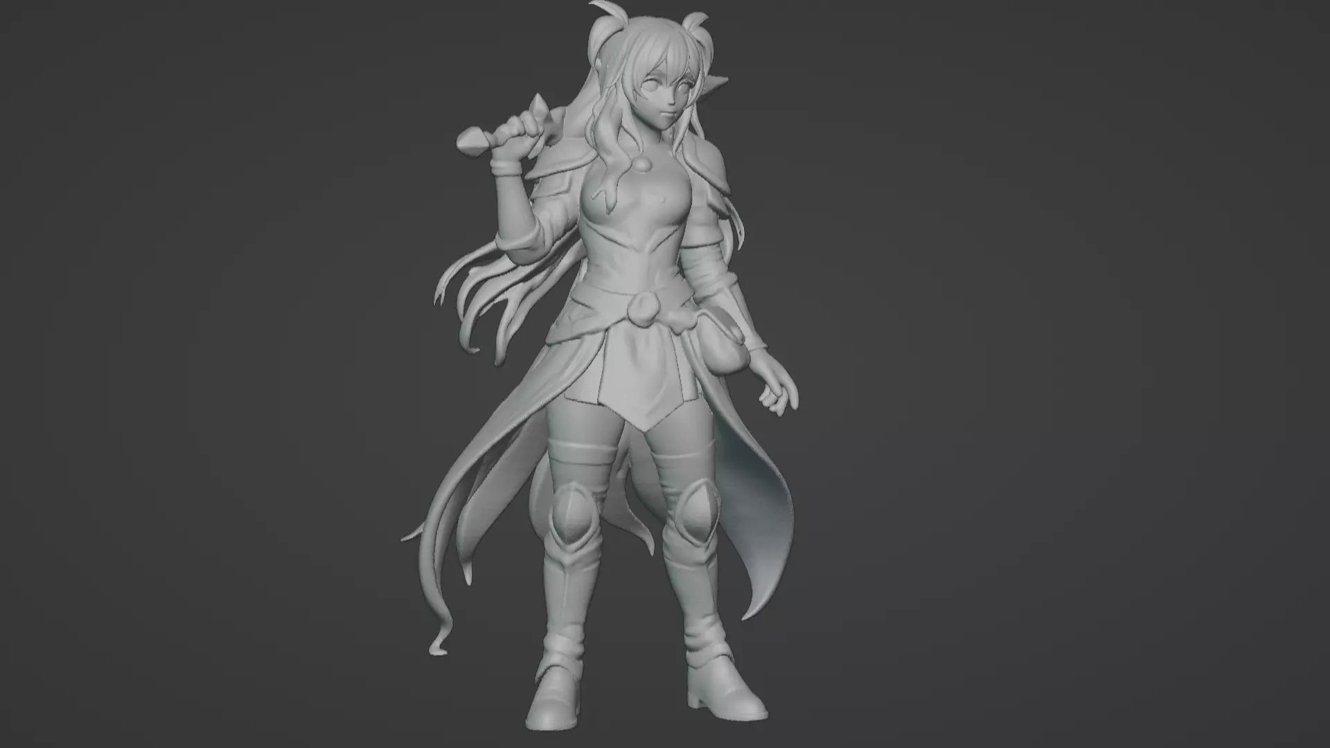 Aria Moonveil - Enchanting Fantasy Sorceress Bust 3D print model_8