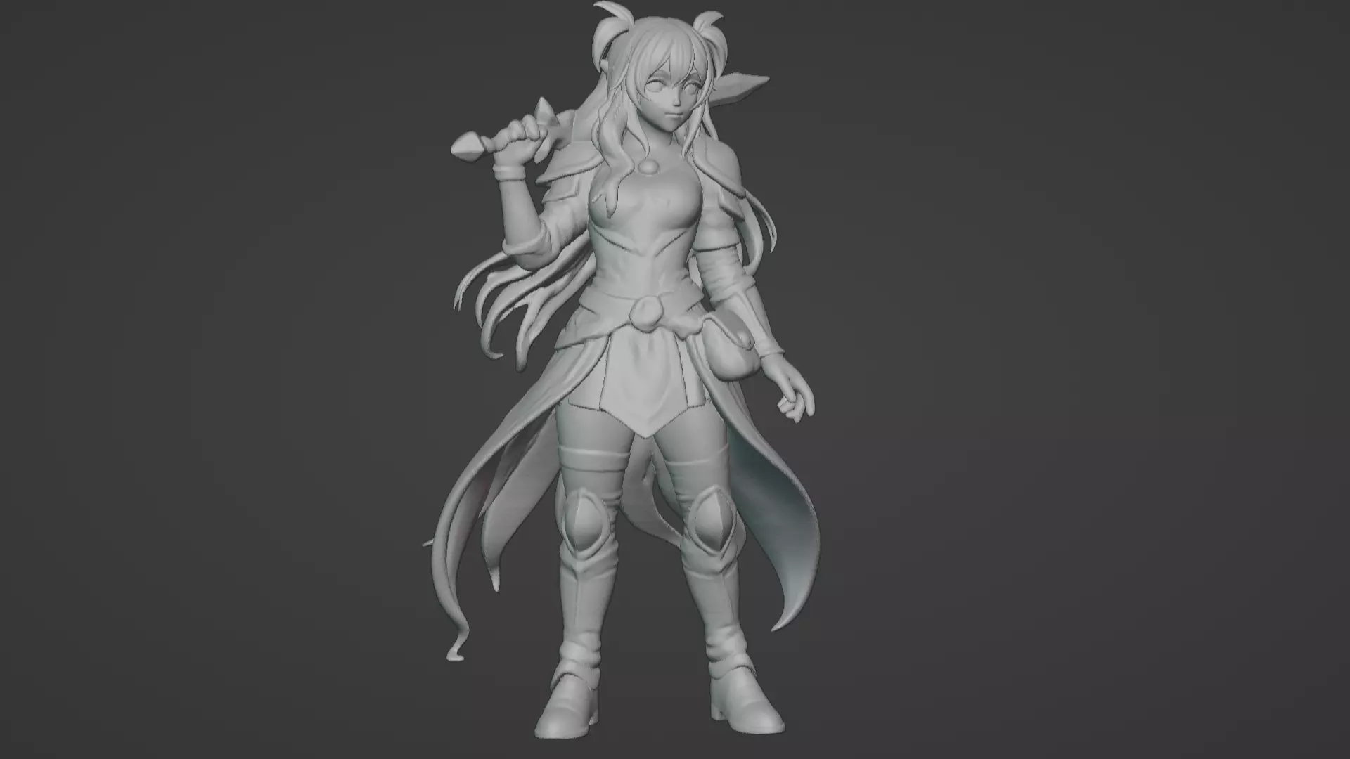 Aria Moonveil - Enchanting Fantasy Sorceress Bust 3D print model_6