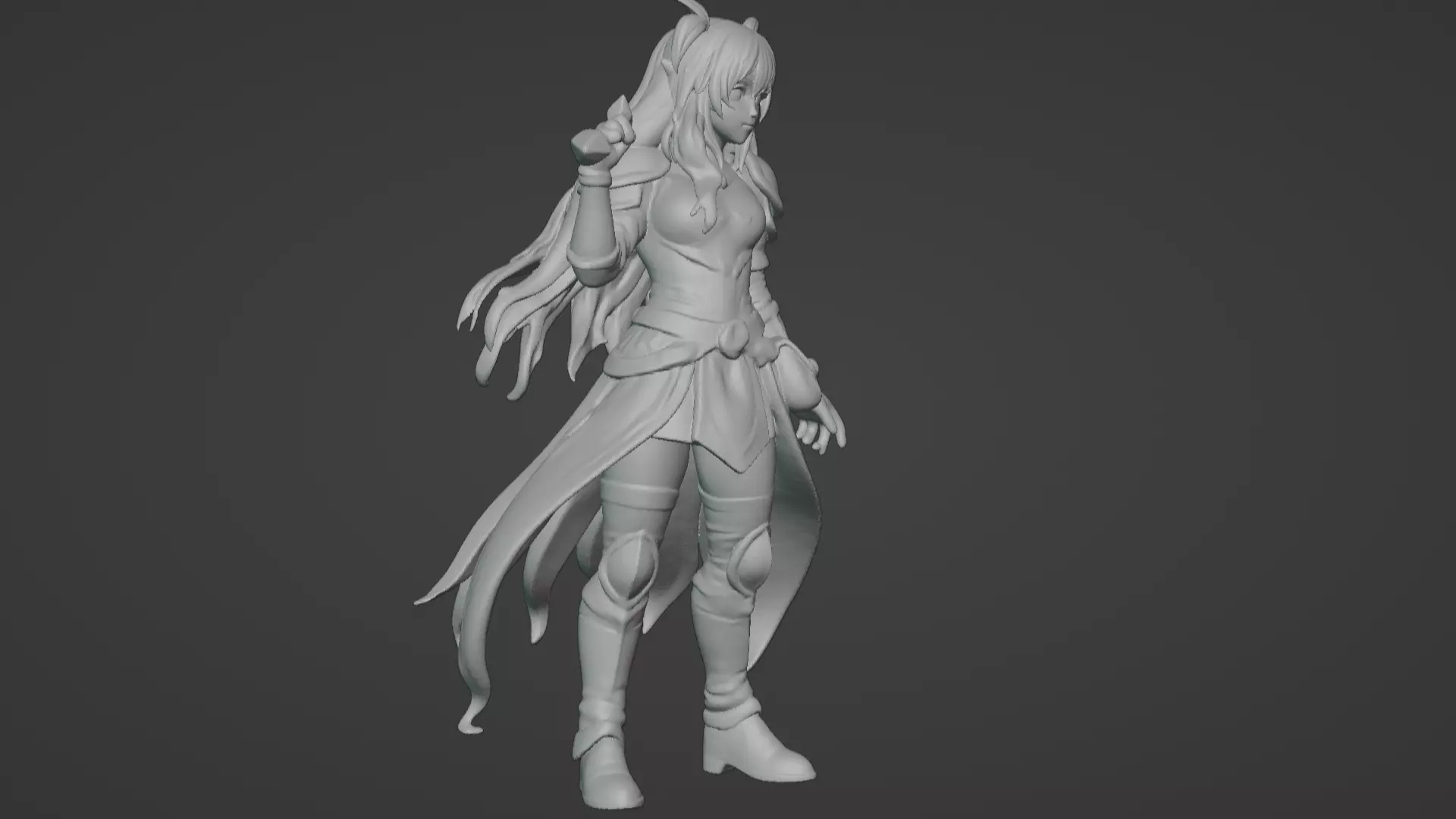 Aria Moonveil - Enchanting Fantasy Sorceress Bust 3D print model_15