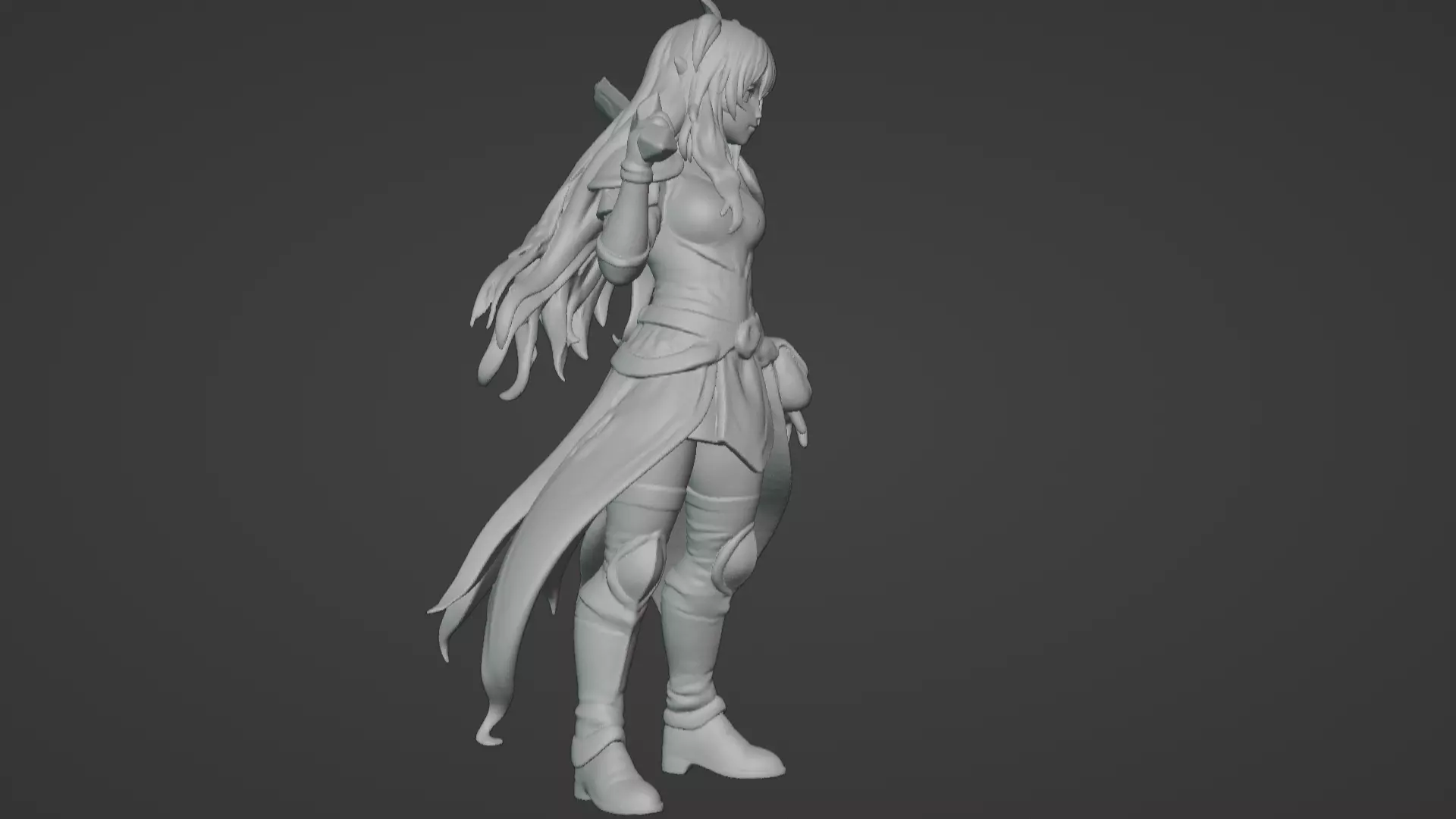 Aria Moonveil - Enchanting Fantasy Sorceress Bust 3D print model_20