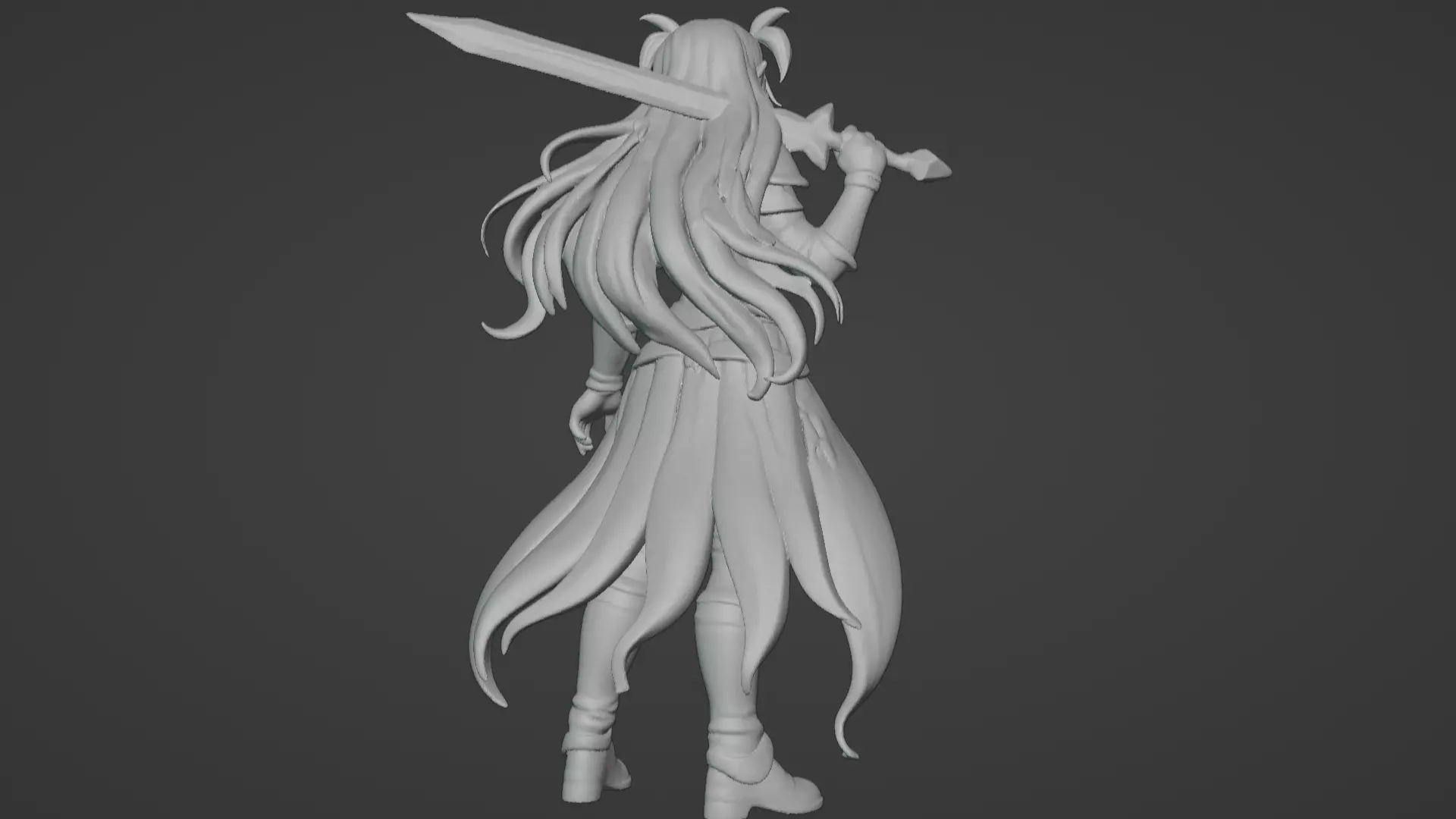 Aria Moonveil - Enchanting Fantasy Sorceress Bust 3D print model_45