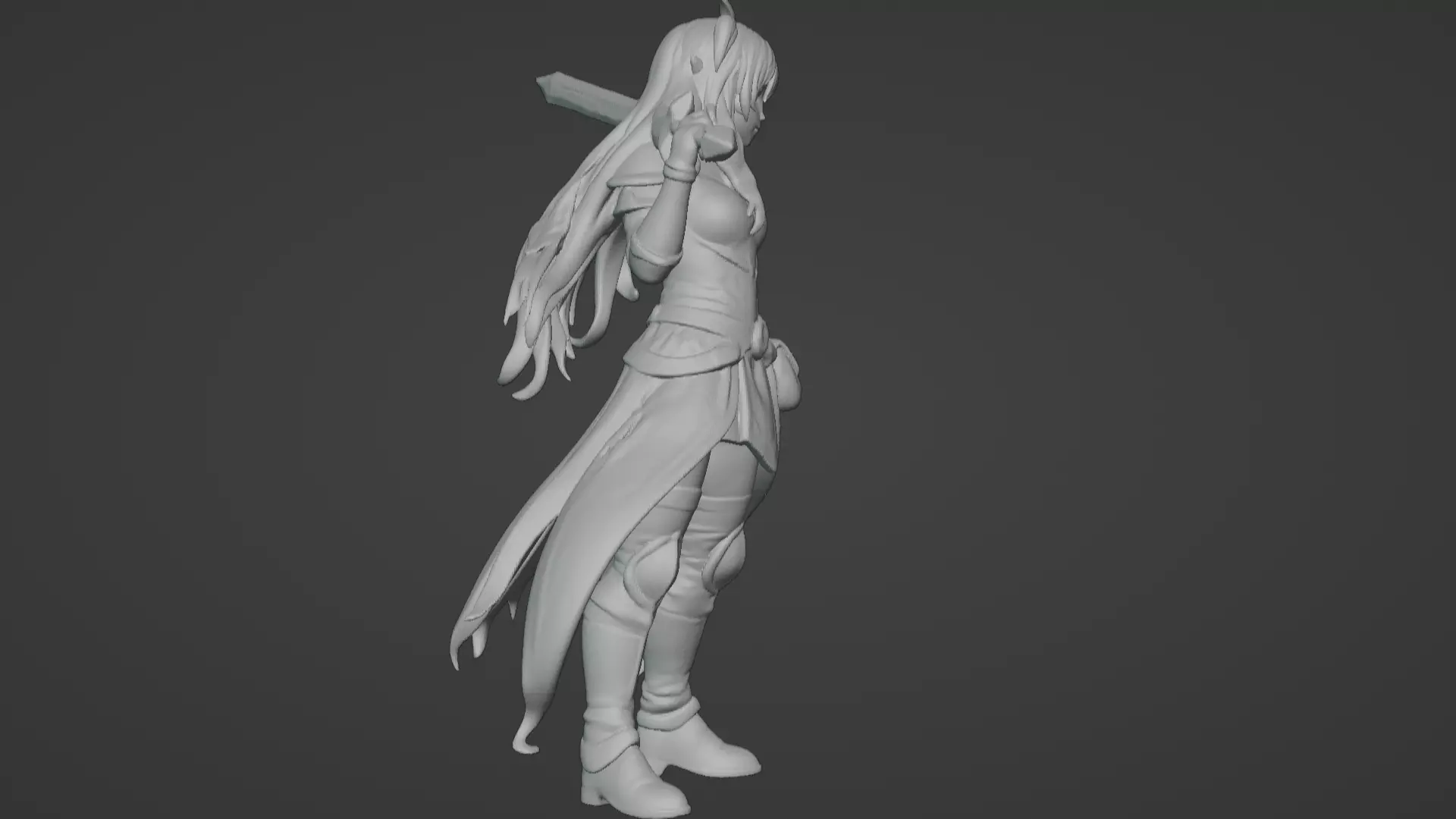 Aria Moonveil - Enchanting Fantasy Sorceress Bust 3D print model_24