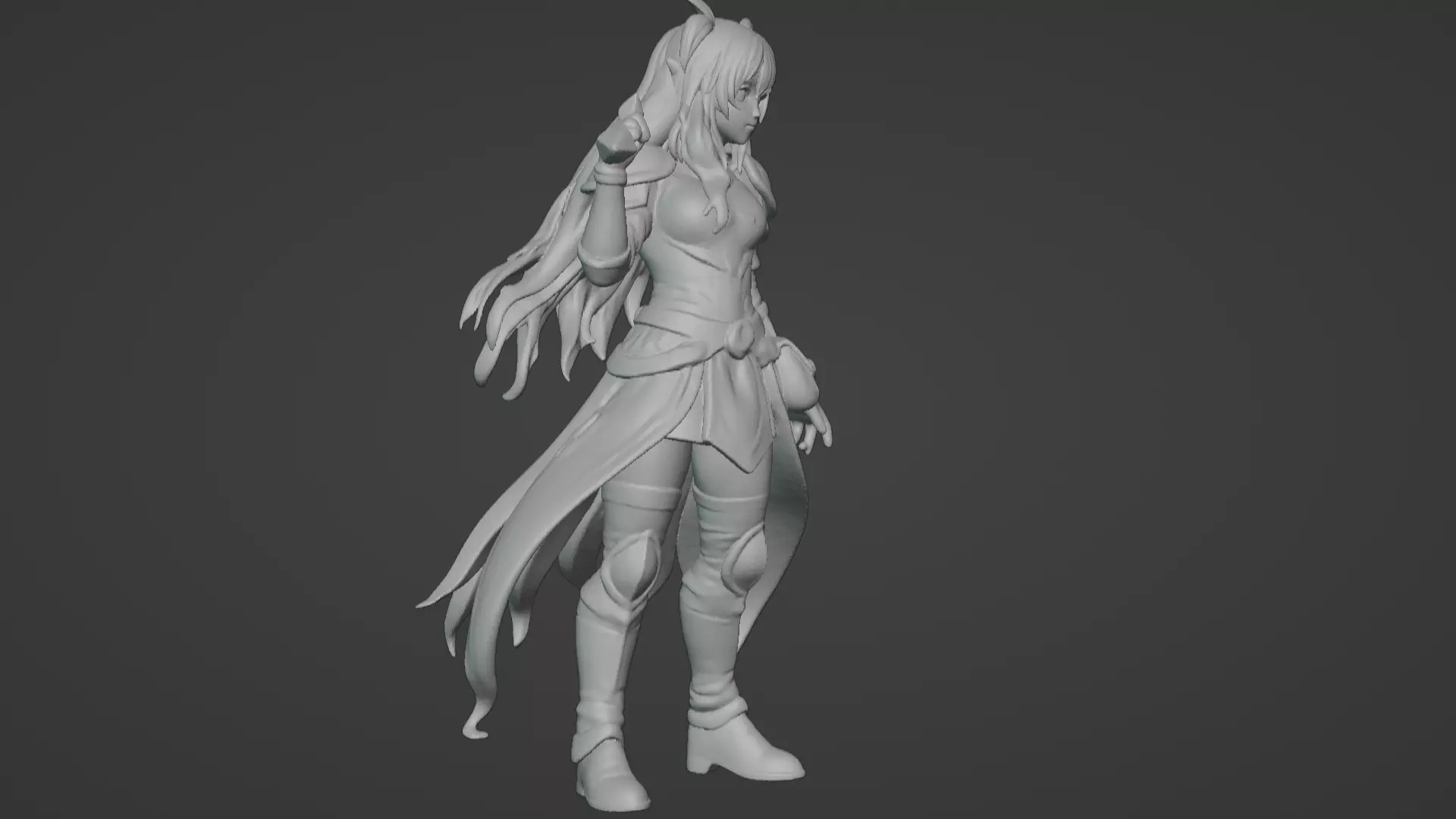 Aria Moonveil - Enchanting Fantasy Sorceress Bust 3D print model_17
