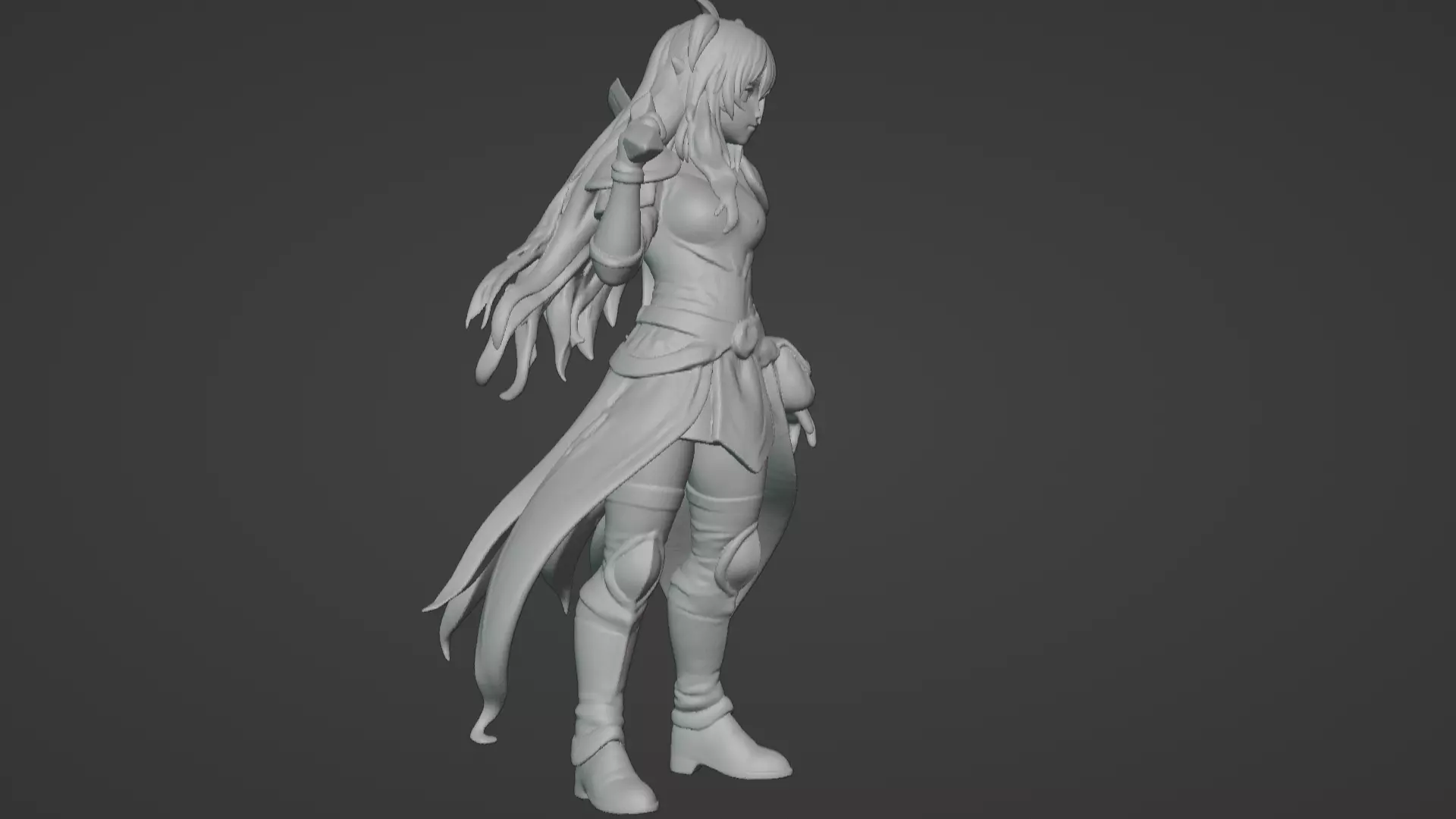 Aria Moonveil - Enchanting Fantasy Sorceress Bust 3D print model_19