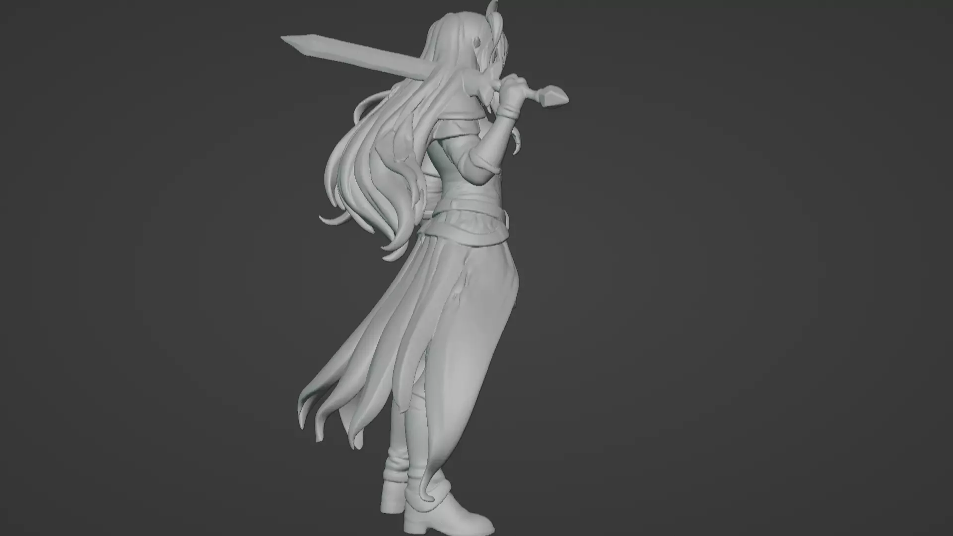 Aria Moonveil - Enchanting Fantasy Sorceress Bust 3D print model_33