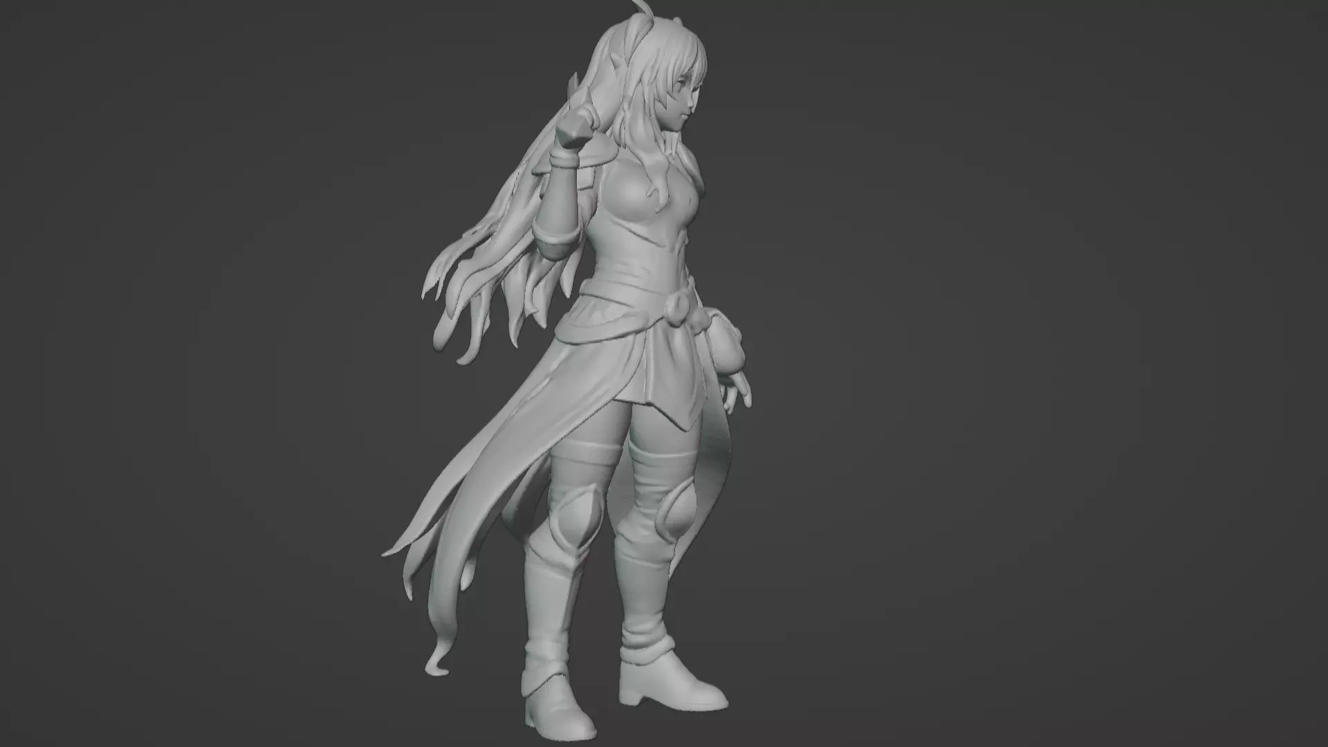 Aria Moonveil - Enchanting Fantasy Sorceress Bust 3D print model_18