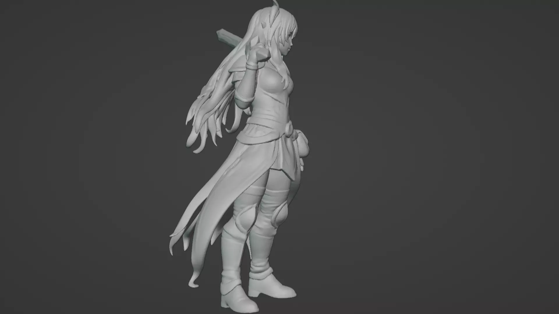 Aria Moonveil - Enchanting Fantasy Sorceress Bust 3D print model_22