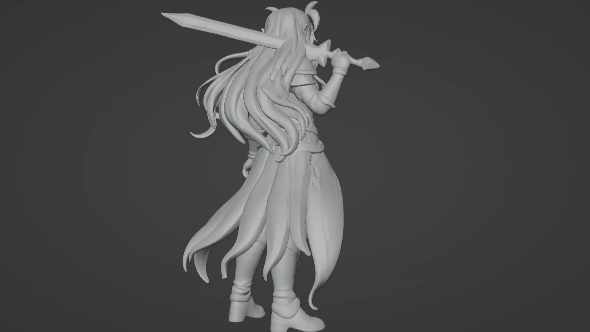 Aria Moonveil - Enchanting Fantasy Sorceress Bust 3D print model_40