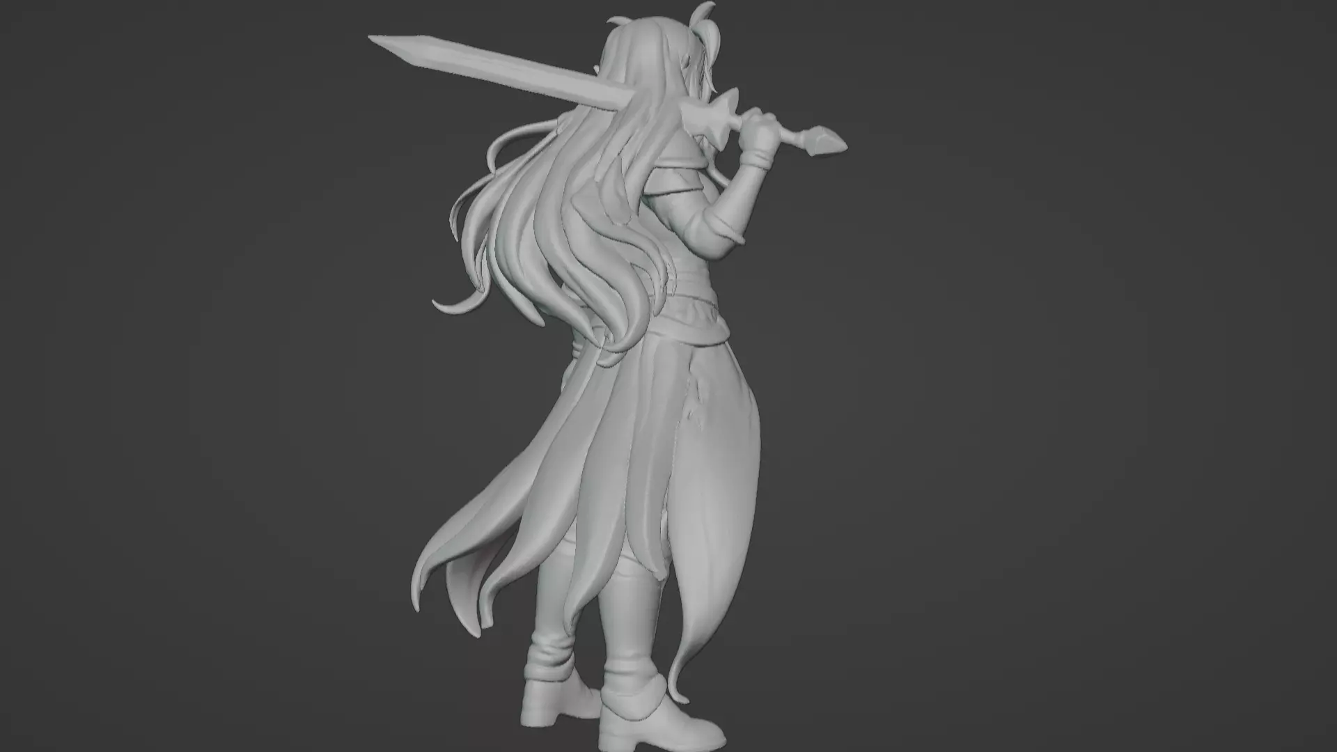 Aria Moonveil - Enchanting Fantasy Sorceress Bust 3D print model_38