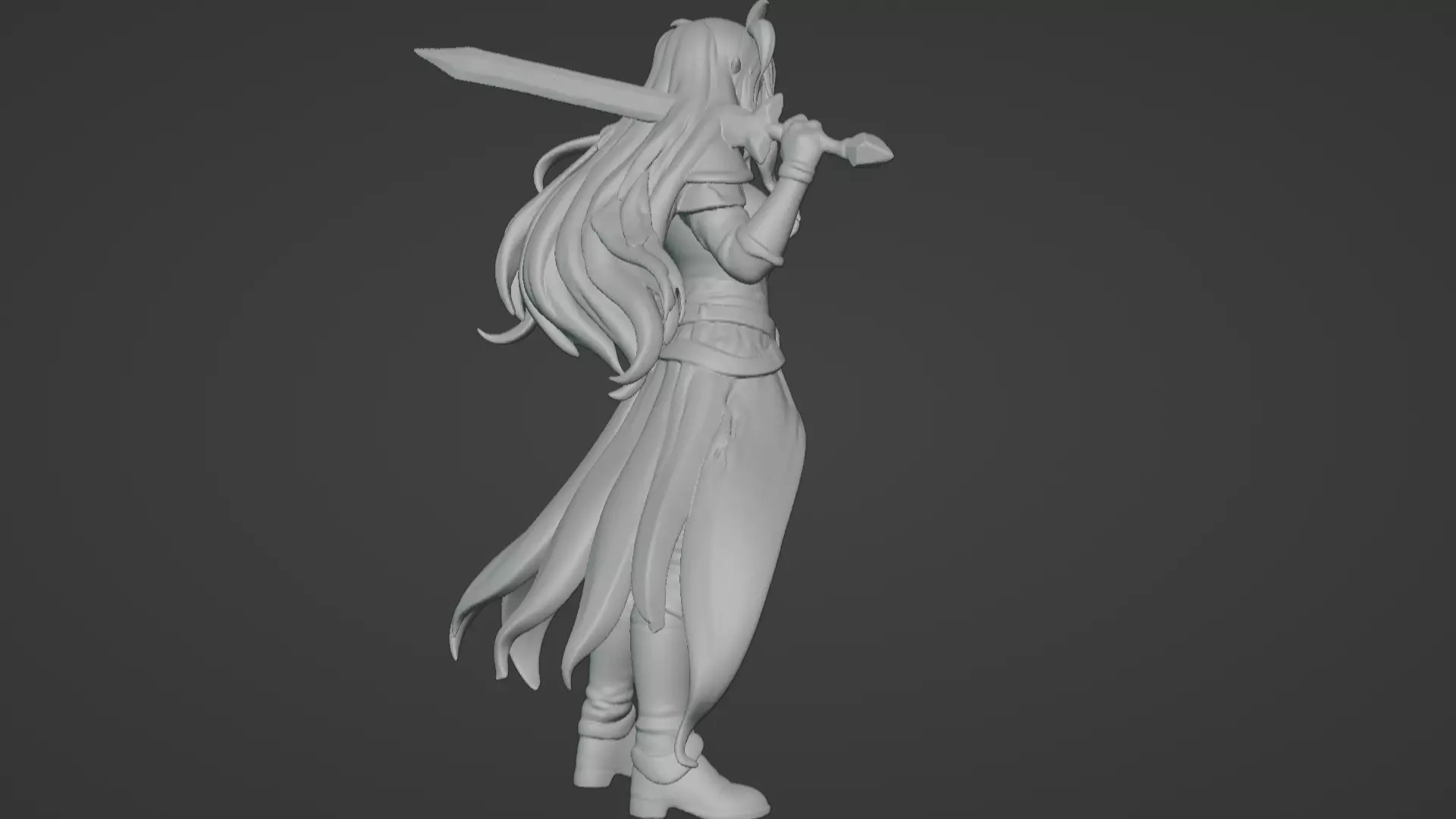 Aria Moonveil - Enchanting Fantasy Sorceress Bust 3D print model_35