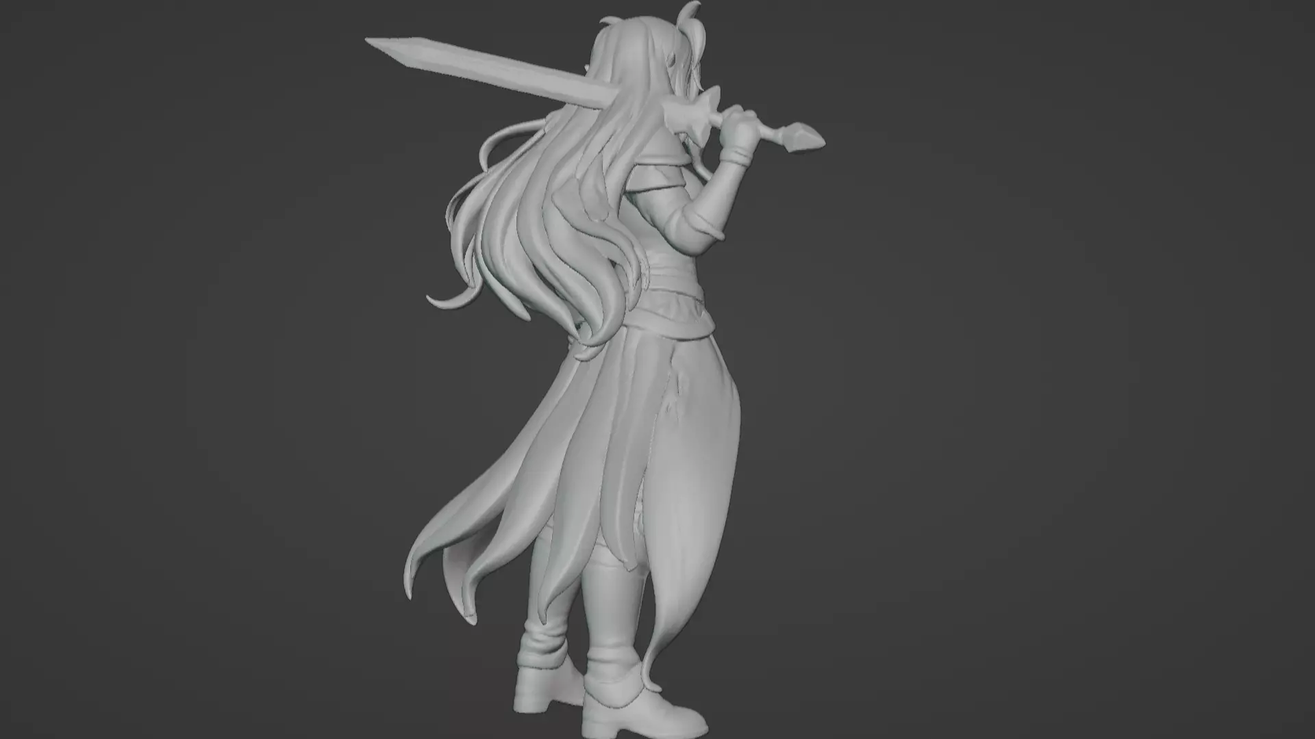 Aria Moonveil - Enchanting Fantasy Sorceress Bust 3D print model_37