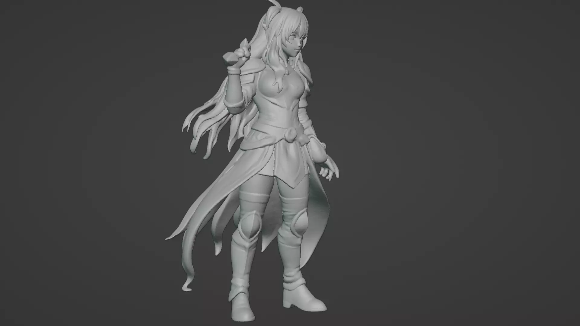 Aria Moonveil - Enchanting Fantasy Sorceress Bust 3D print model_14