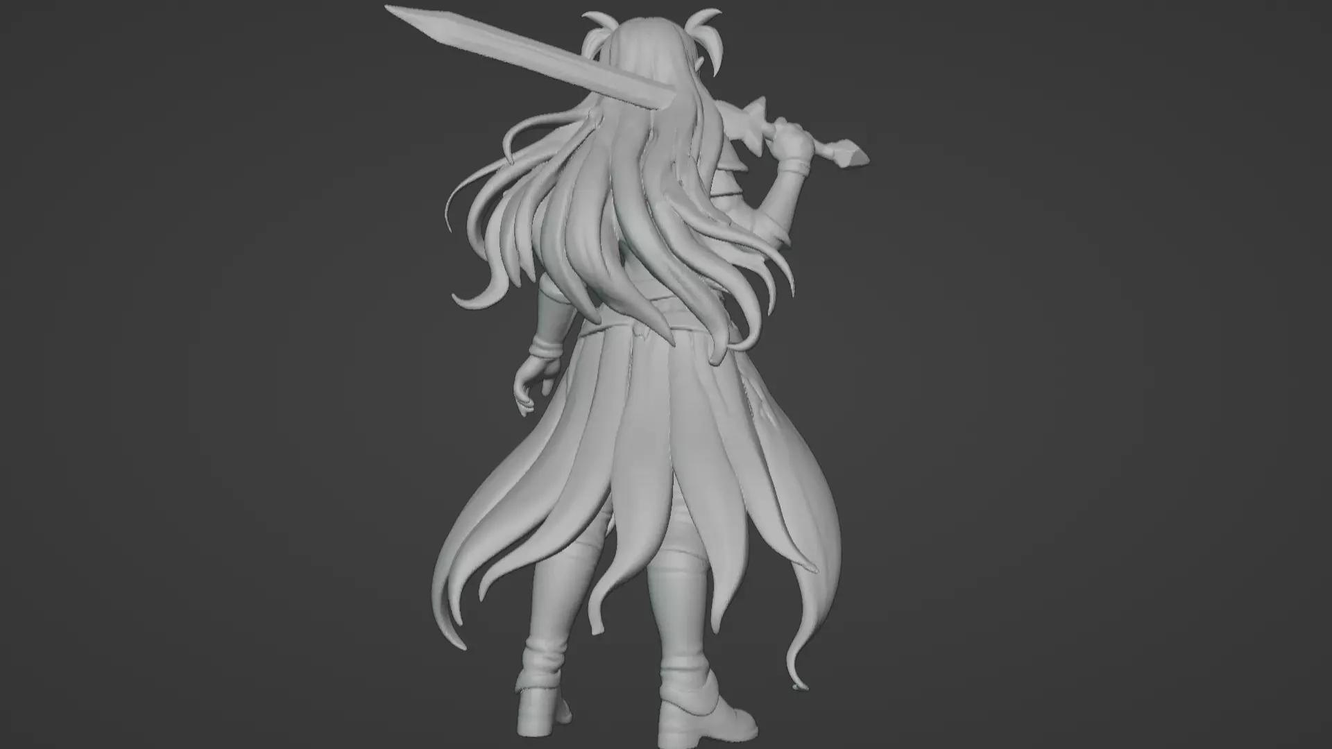 Aria Moonveil - Enchanting Fantasy Sorceress Bust 3D print model_47