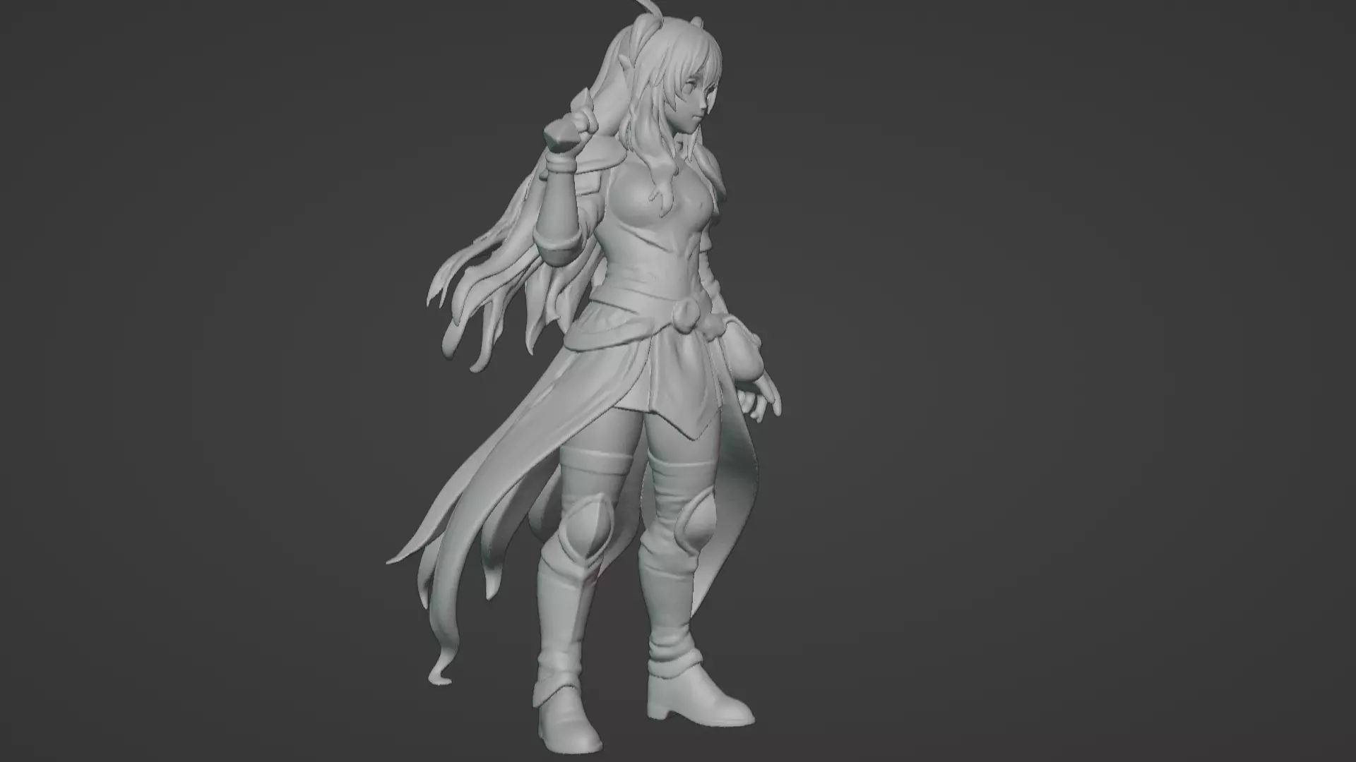 Aria Moonveil - Enchanting Fantasy Sorceress Bust 3D print model_16