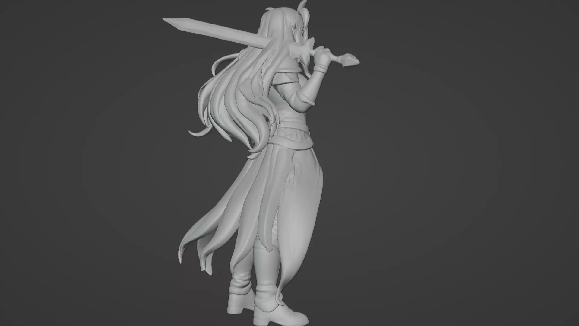 Aria Moonveil - Enchanting Fantasy Sorceress Bust 3D print model_36