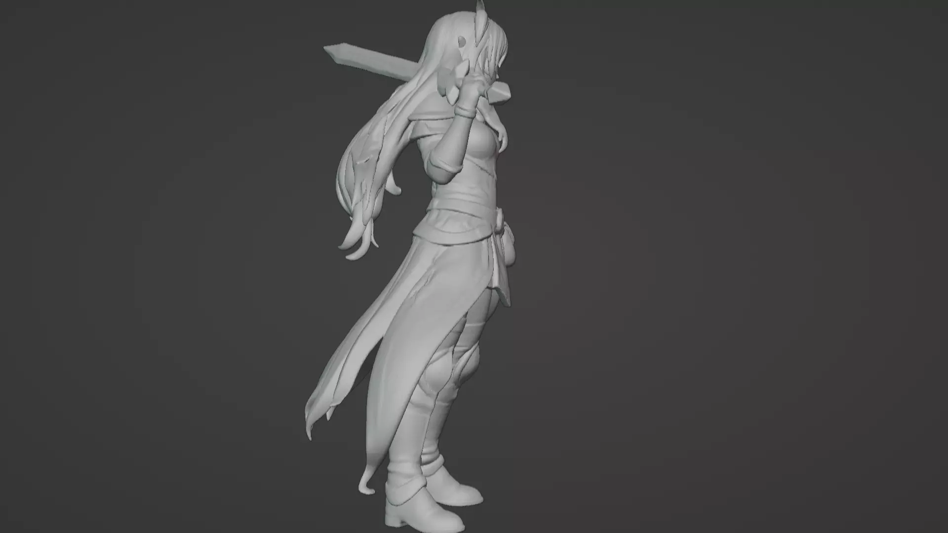 Aria Moonveil - Enchanting Fantasy Sorceress Bust 3D print model_27