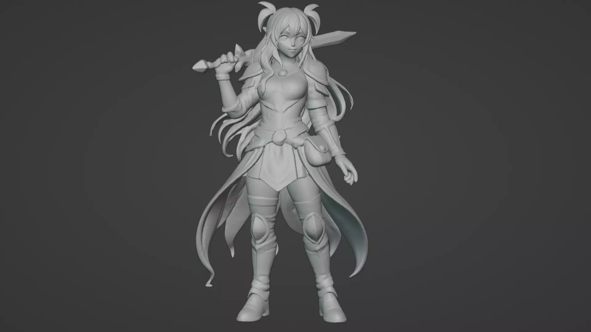 Aria Moonveil - Enchanting Fantasy Sorceress Bust 3D print model_3