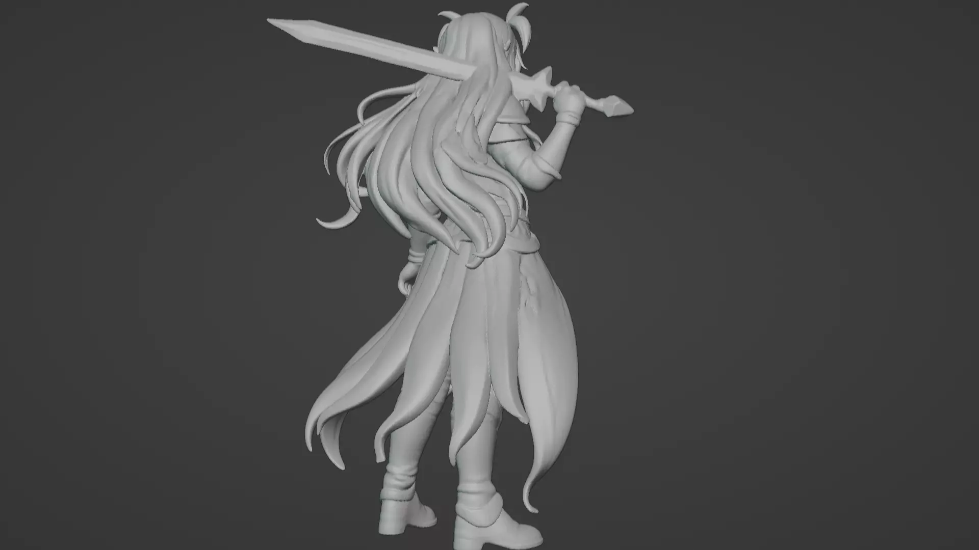 Aria Moonveil - Enchanting Fantasy Sorceress Bust 3D print model_41