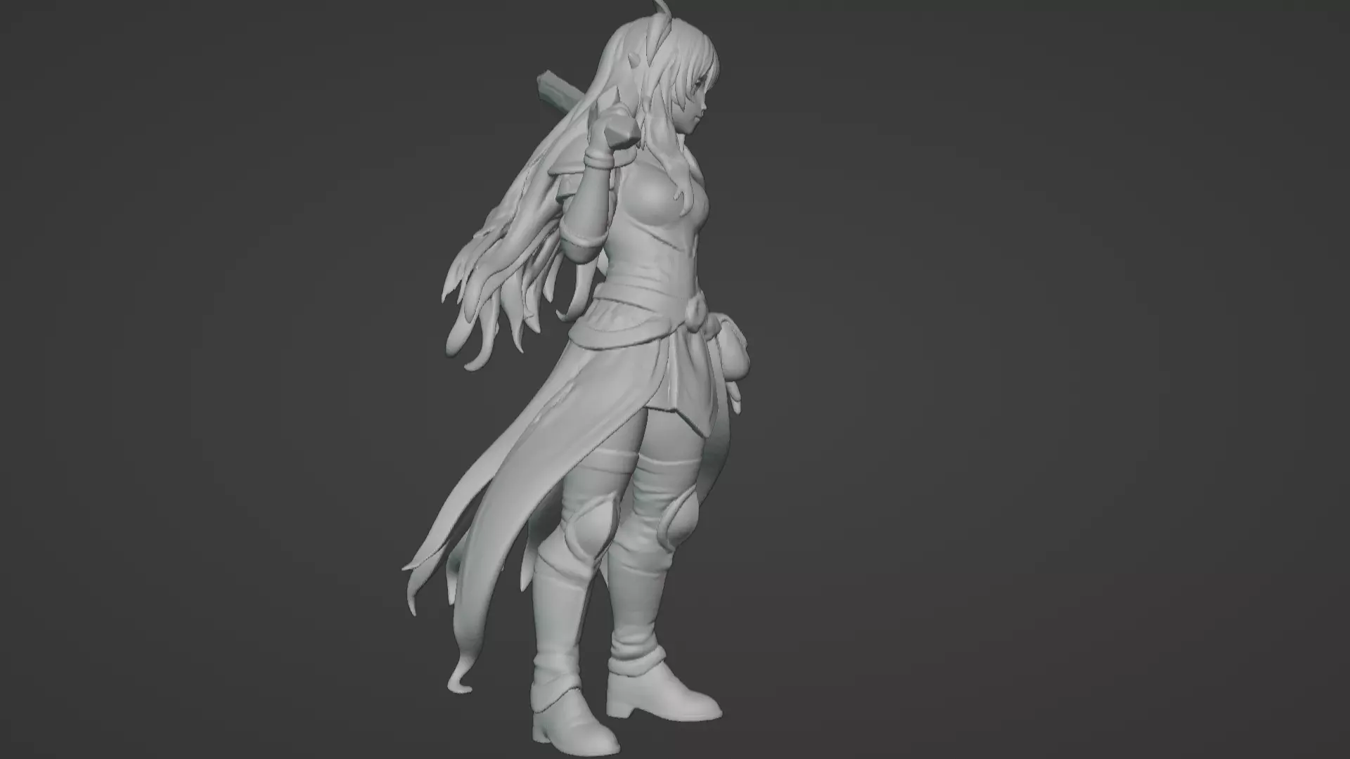 Aria Moonveil - Enchanting Fantasy Sorceress Bust 3D print model_21