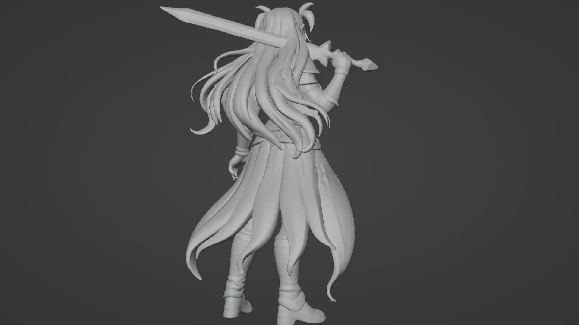Aria Moonveil - Enchanting Fantasy Sorceress Bust 3D print model_44