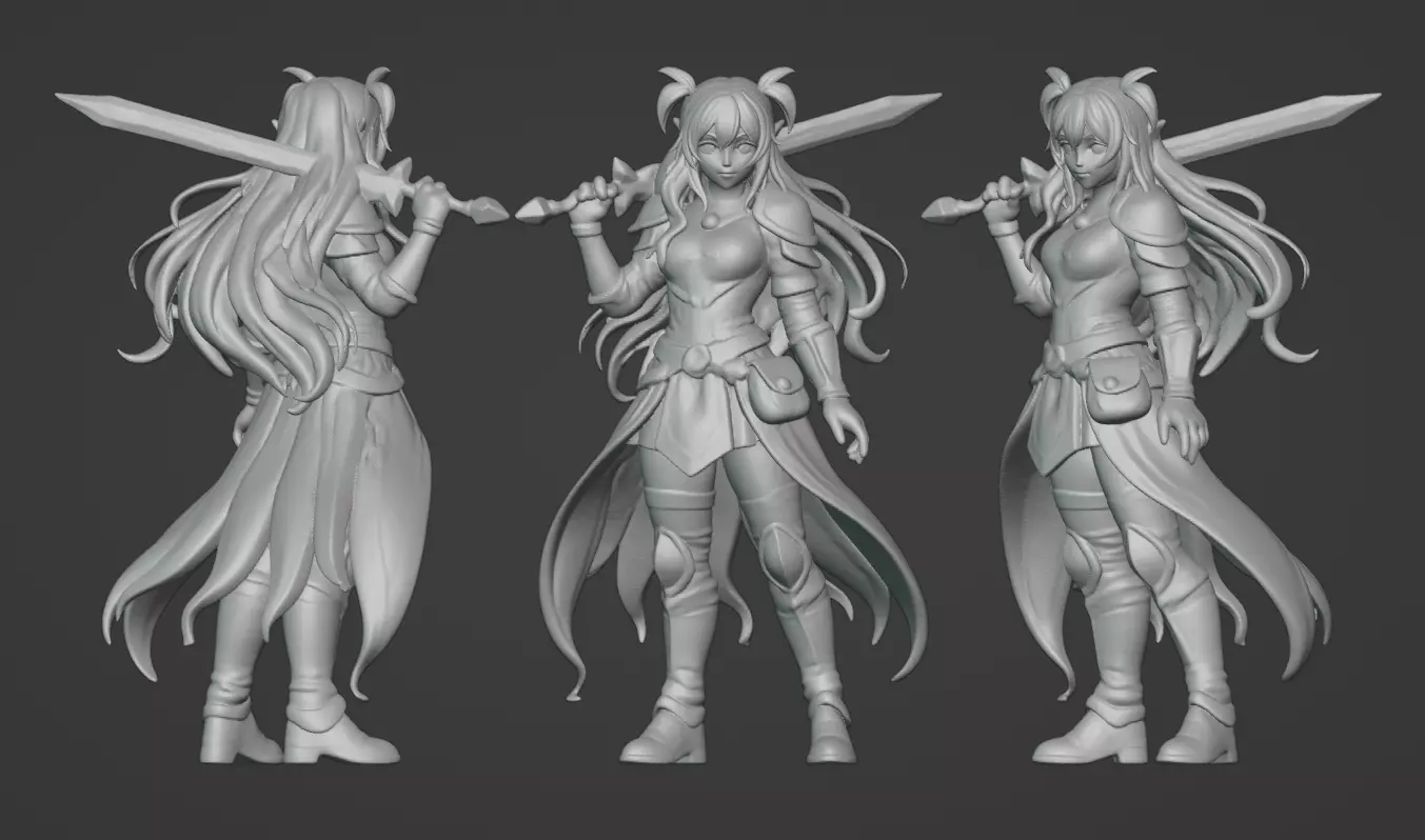 Aria Moonveil - Enchanting Fantasy Sorceress Bust 3D print model_67