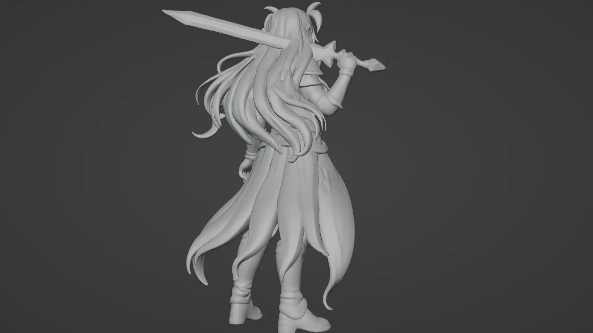 Aria Moonveil - Enchanting Fantasy Sorceress Bust 3D print model_42