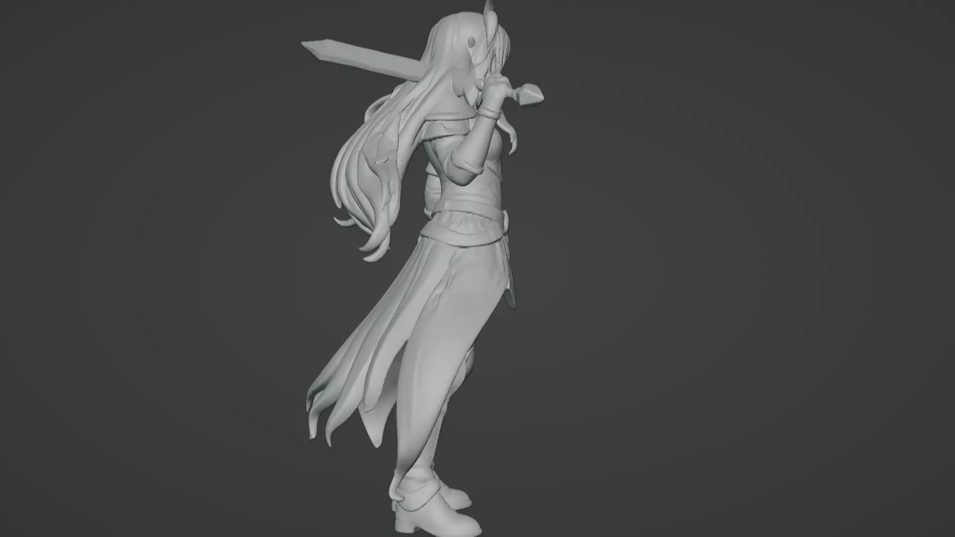 Aria Moonveil - Enchanting Fantasy Sorceress Bust 3D print model_30