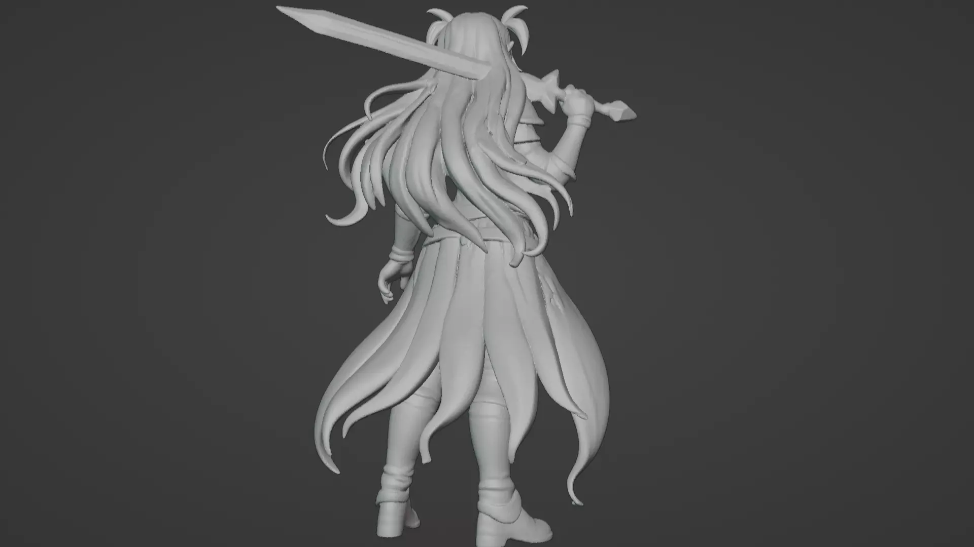 Aria Moonveil - Enchanting Fantasy Sorceress Bust 3D print model_46