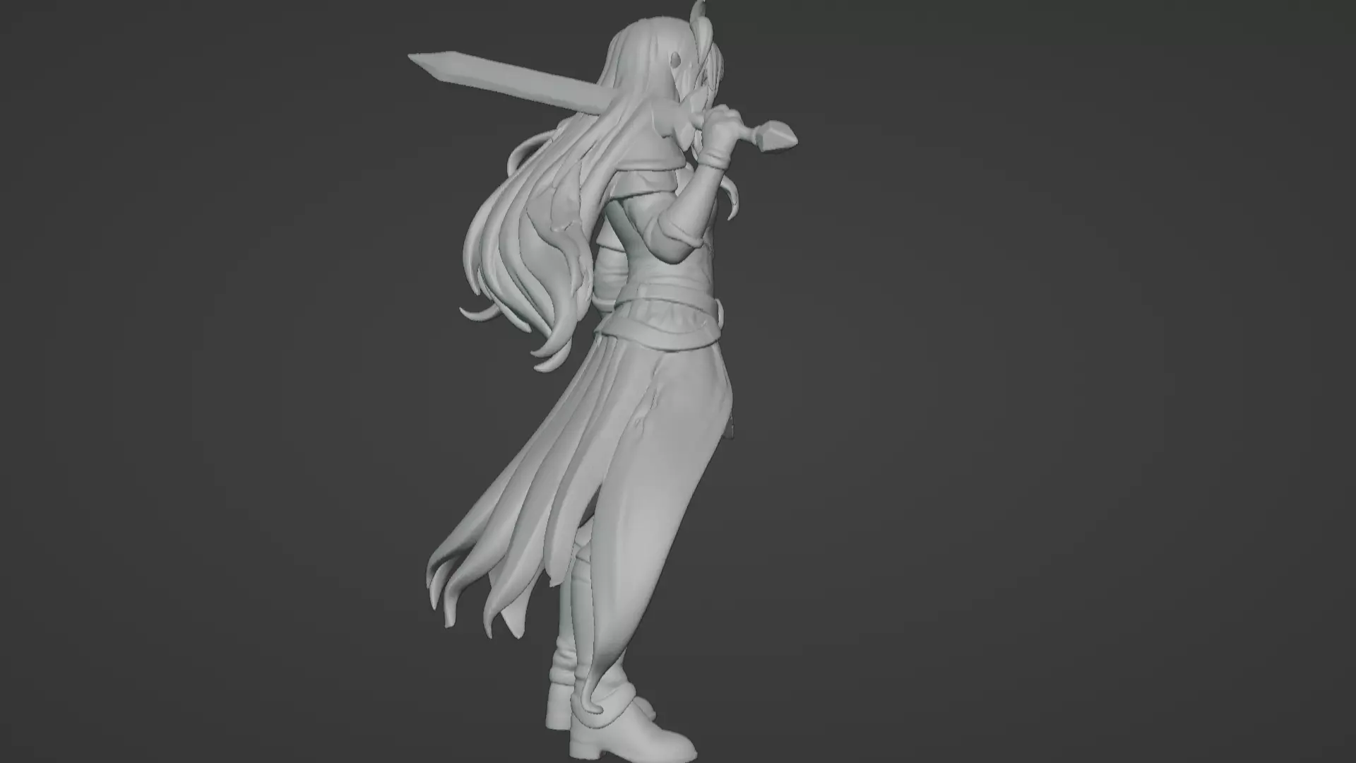 Aria Moonveil - Enchanting Fantasy Sorceress Bust 3D print model_32