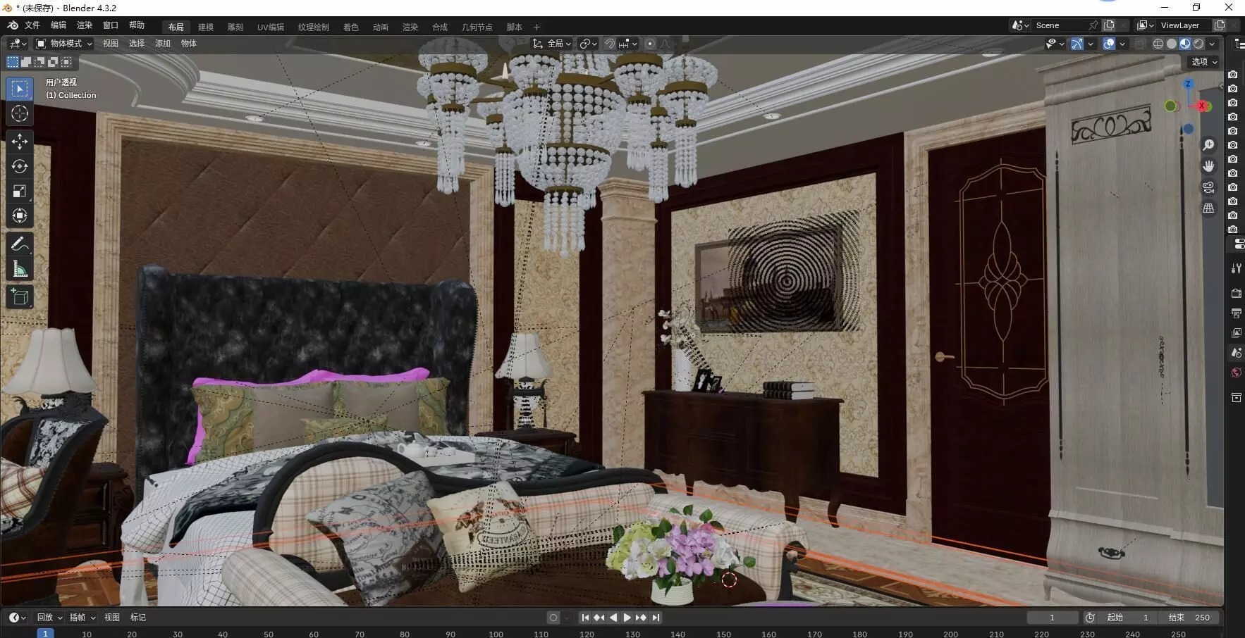 Bedroom 3D model_2