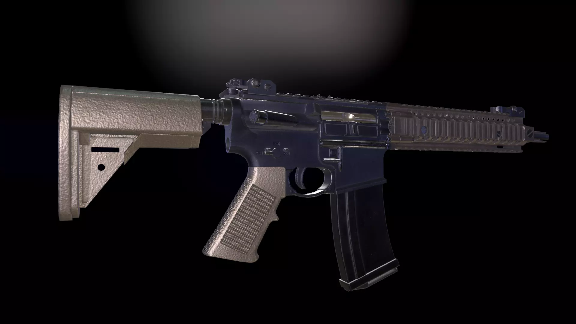 MK18 Rifle Low-poly 3D model_6