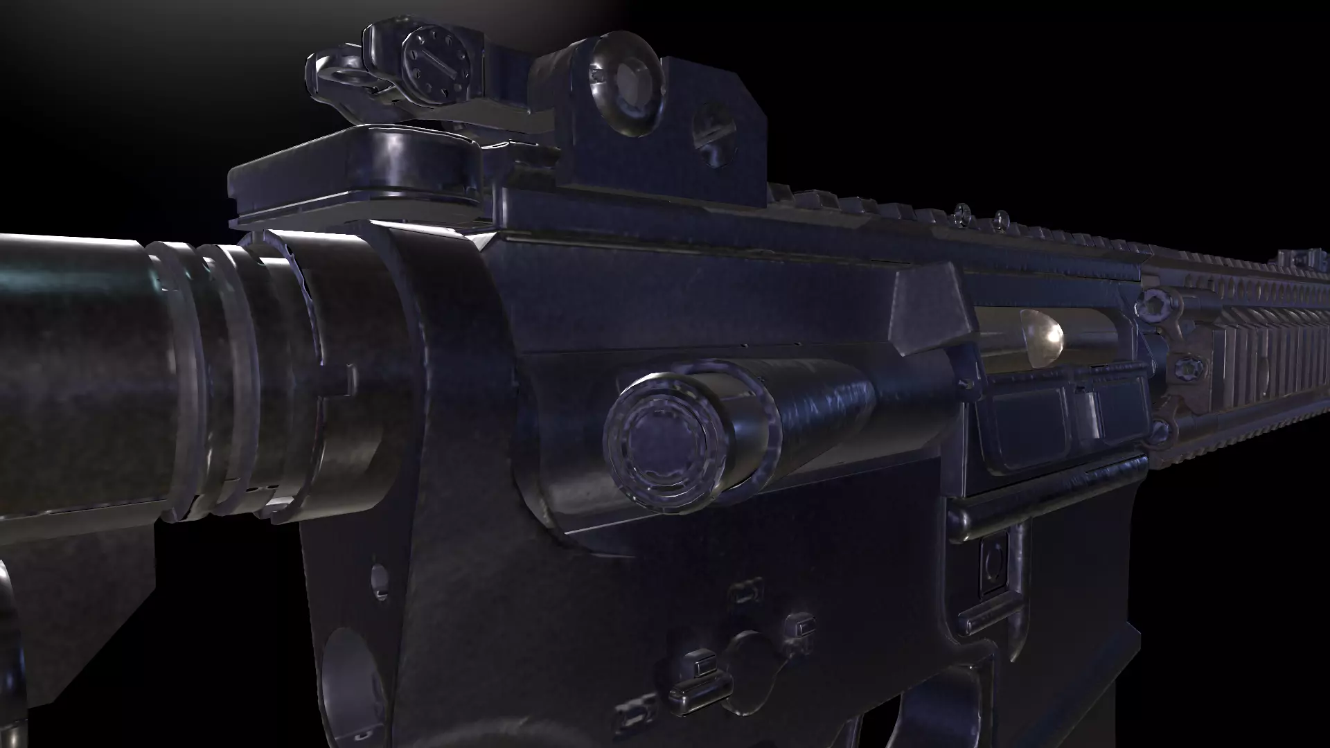 MK18 Rifle Low-poly 3D model_8