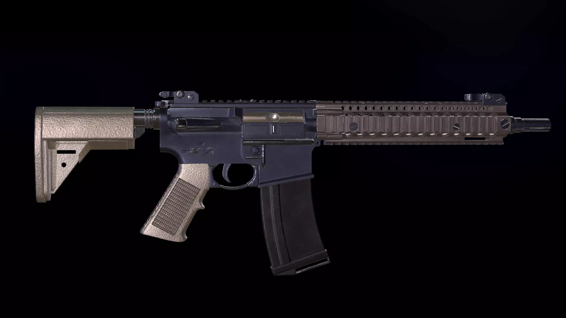 MK18 Rifle Low-poly 3D model_0