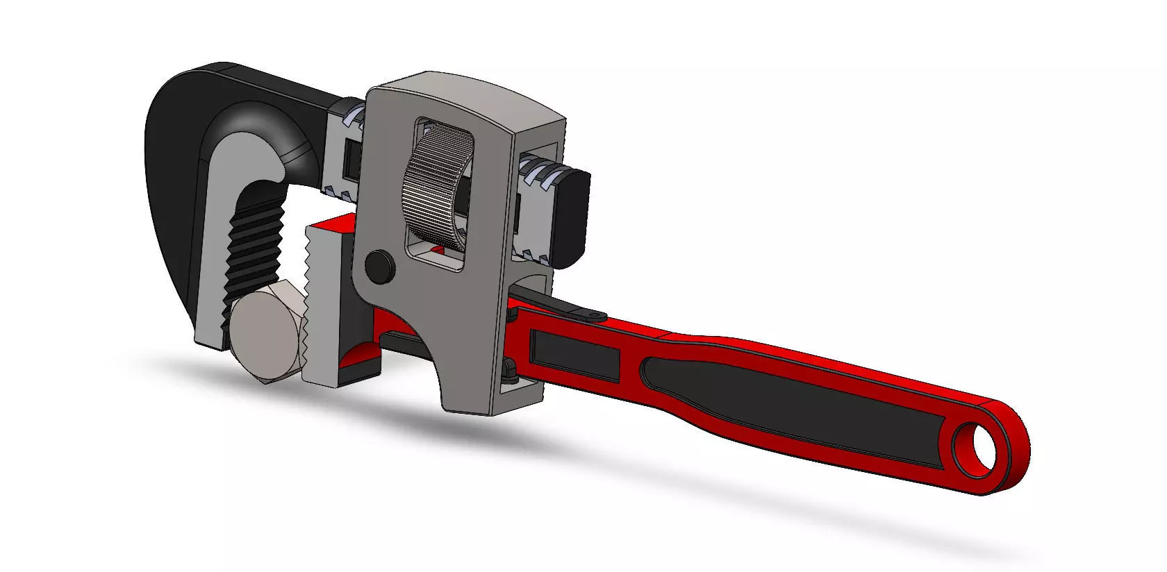 Adjustable Pipe Wrench with Bolt 3D Model Low-poly 3D model_5